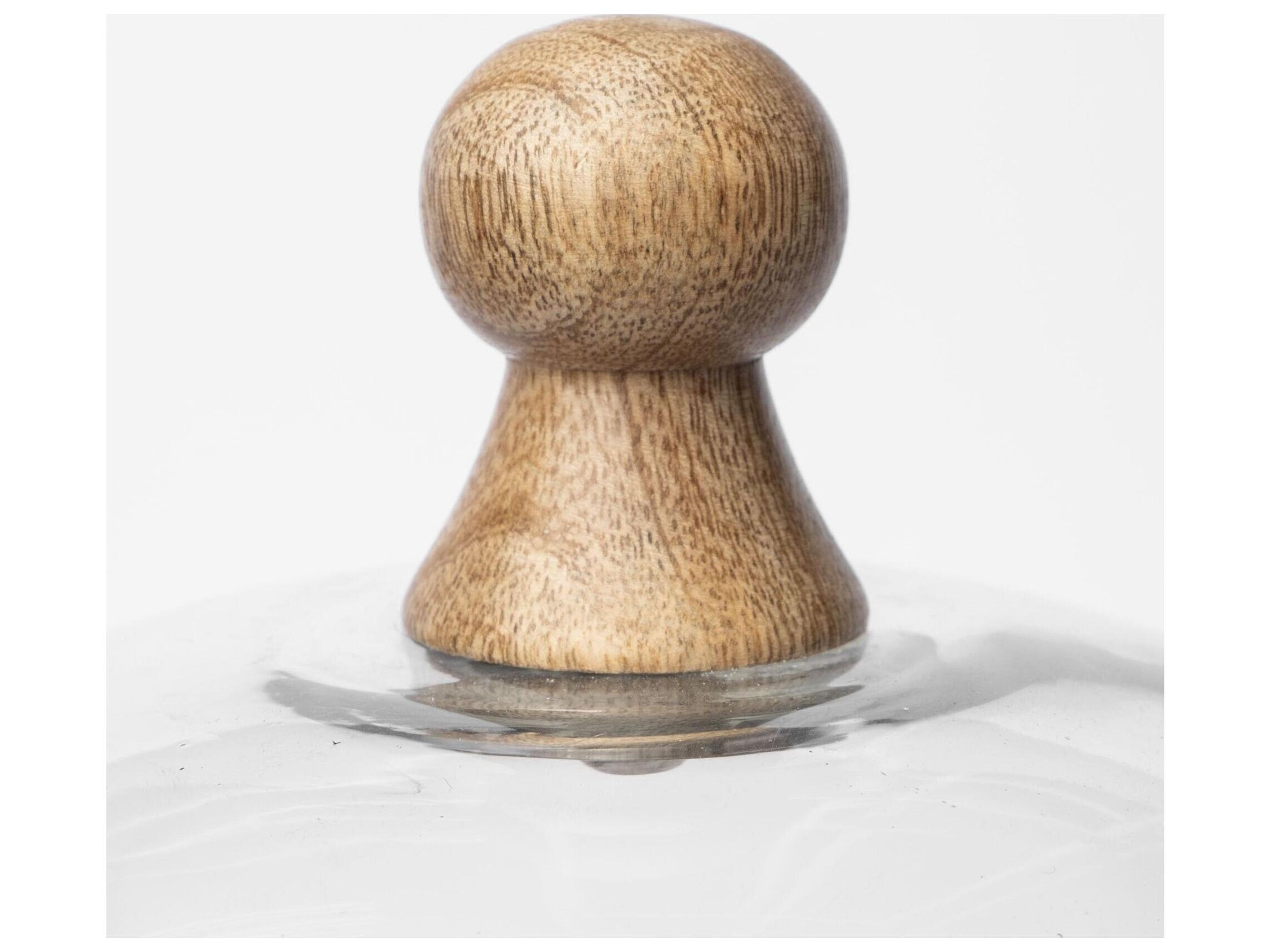 Mercana Campana I Small Wooden/White Marble Base Glass Cloche