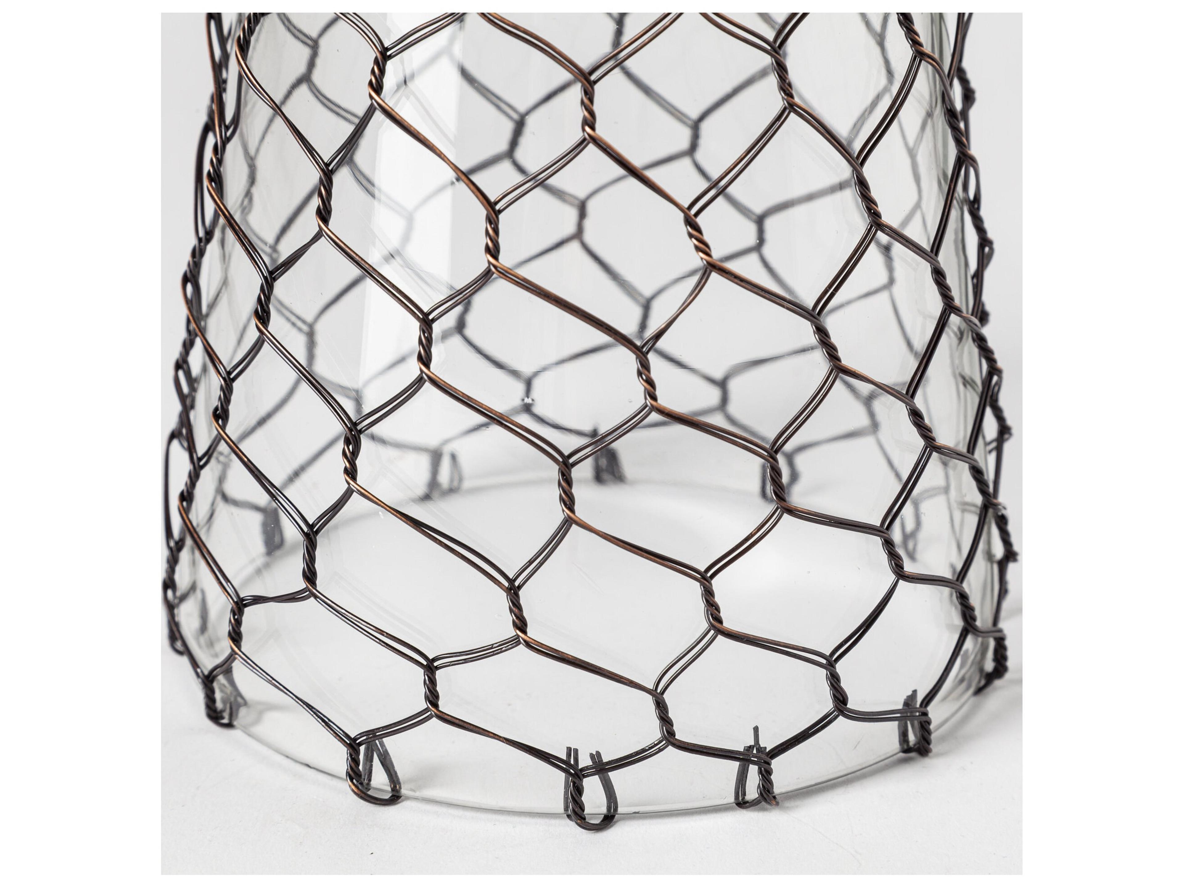 Mercana Shandra I Small Glass w/Metal Wire Snakeskin Pattern Table Candle Holder