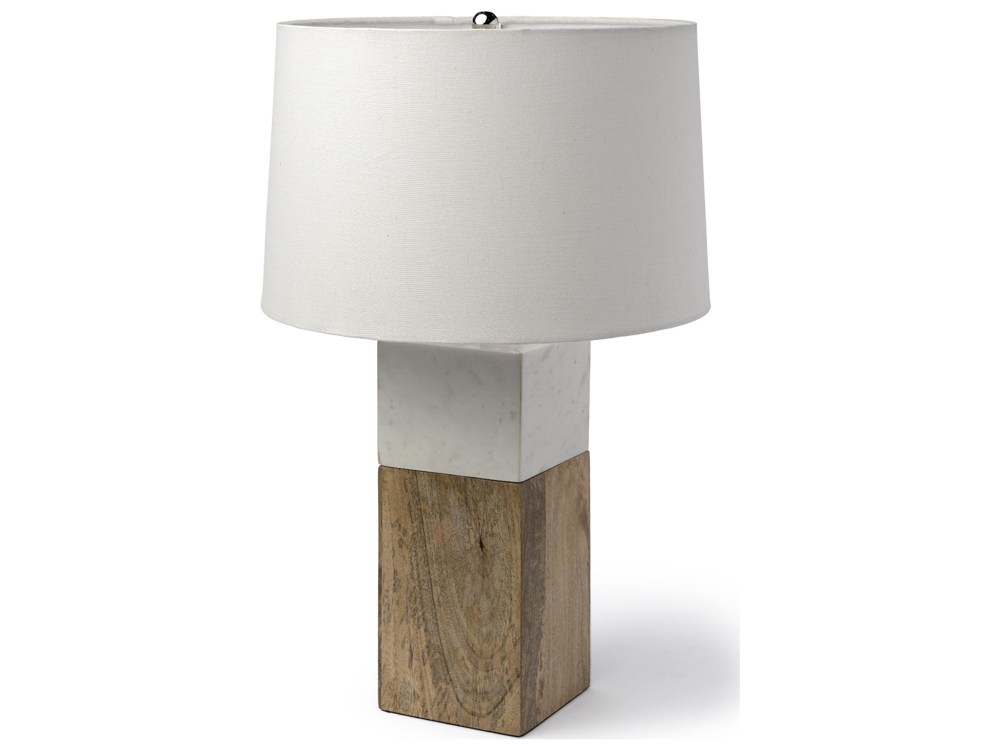 Mercana Woodrow (22.3"H) Light Brown Wood w/ White Accent Table Lamp