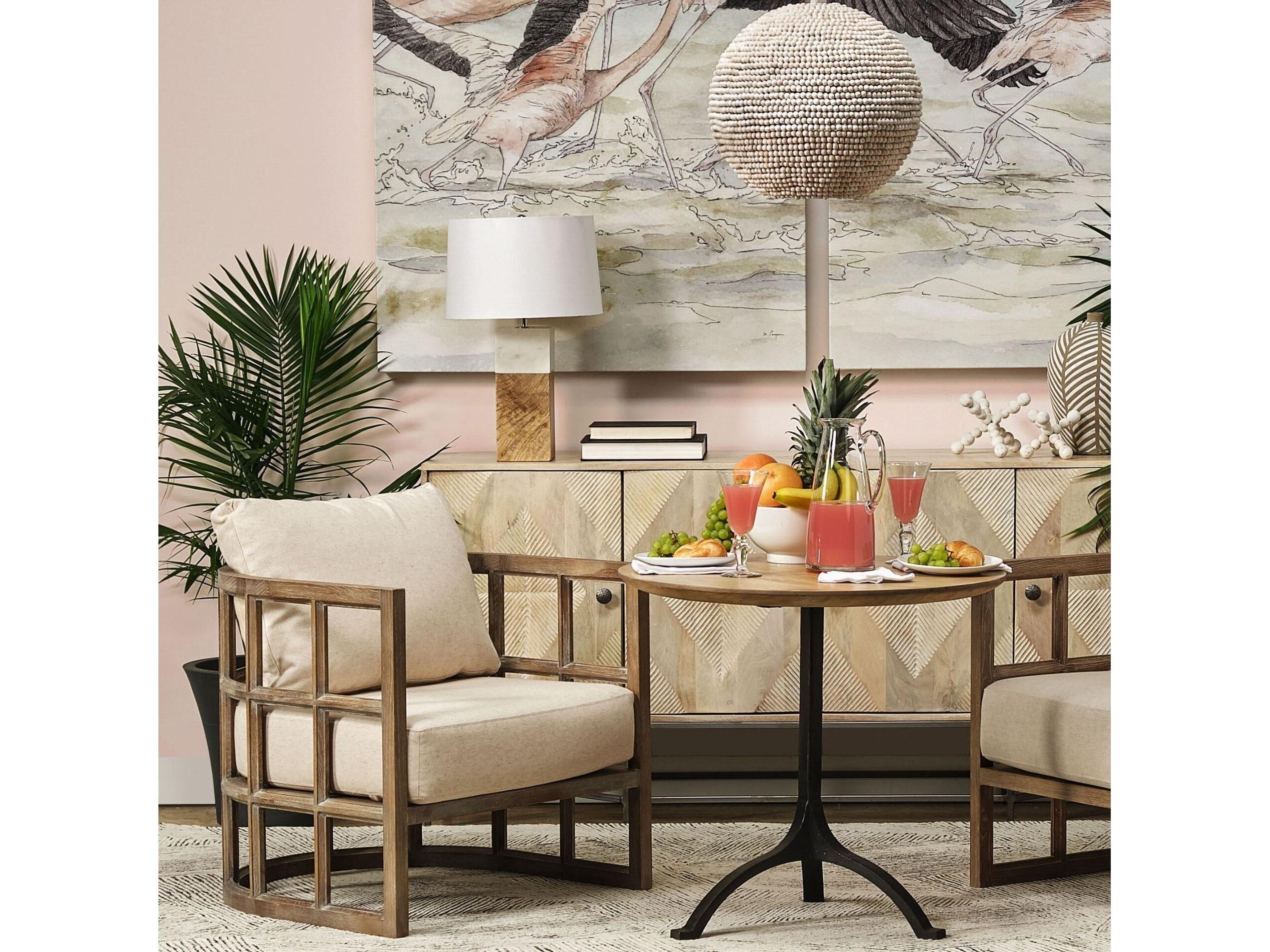 Mercana Woodrow (22.3"H) Light Brown Wood w/ White Accent Table Lamp