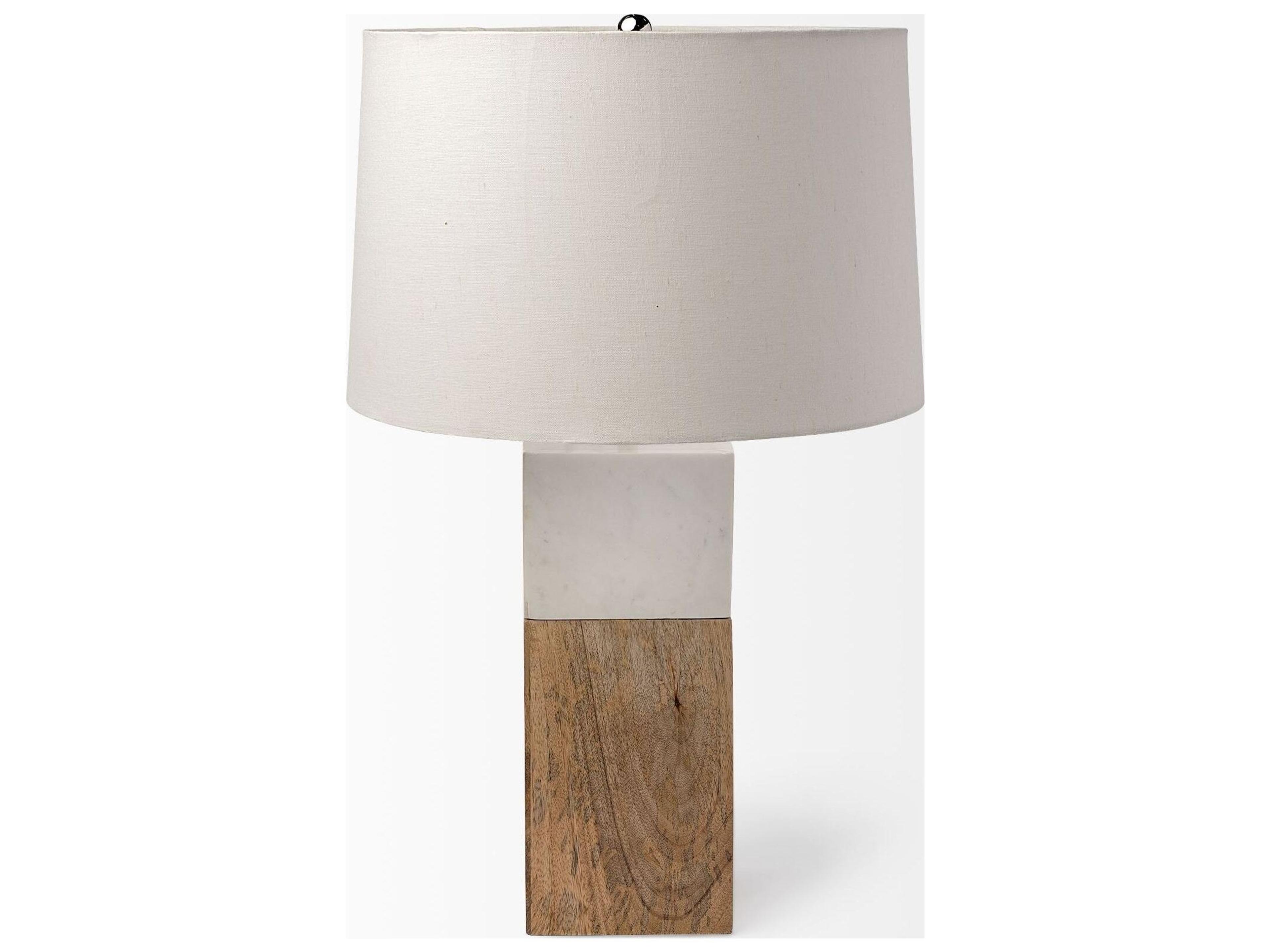Mercana Woodrow (22.3"H) Light Brown Wood w/ White Accent Table Lamp