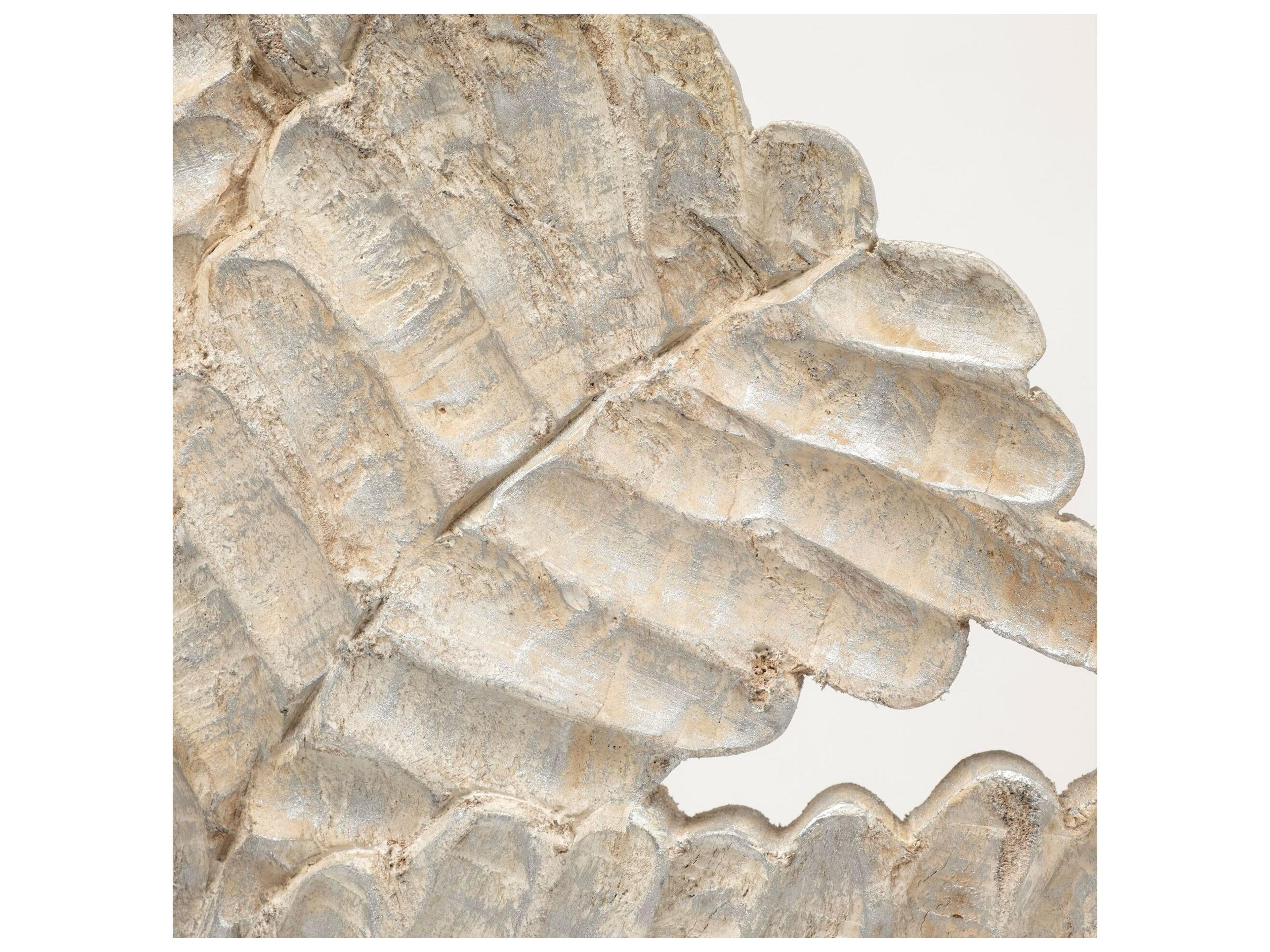 Mercana Kamara I (Small) 12L x 4W White Washed Wood W/Antiqued Silver Botanical Decorative Object