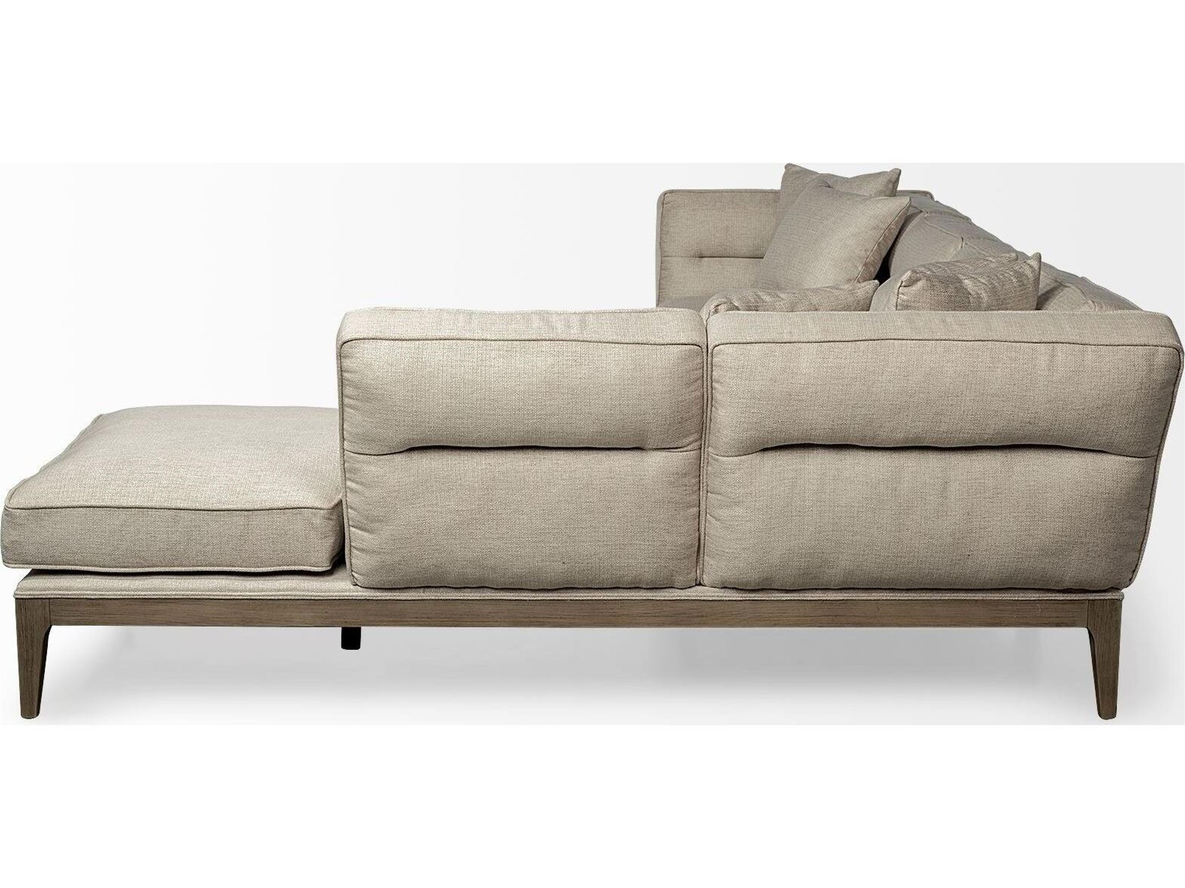 Mercana Denali III Beige Upholstered Wooden Frame Sectional