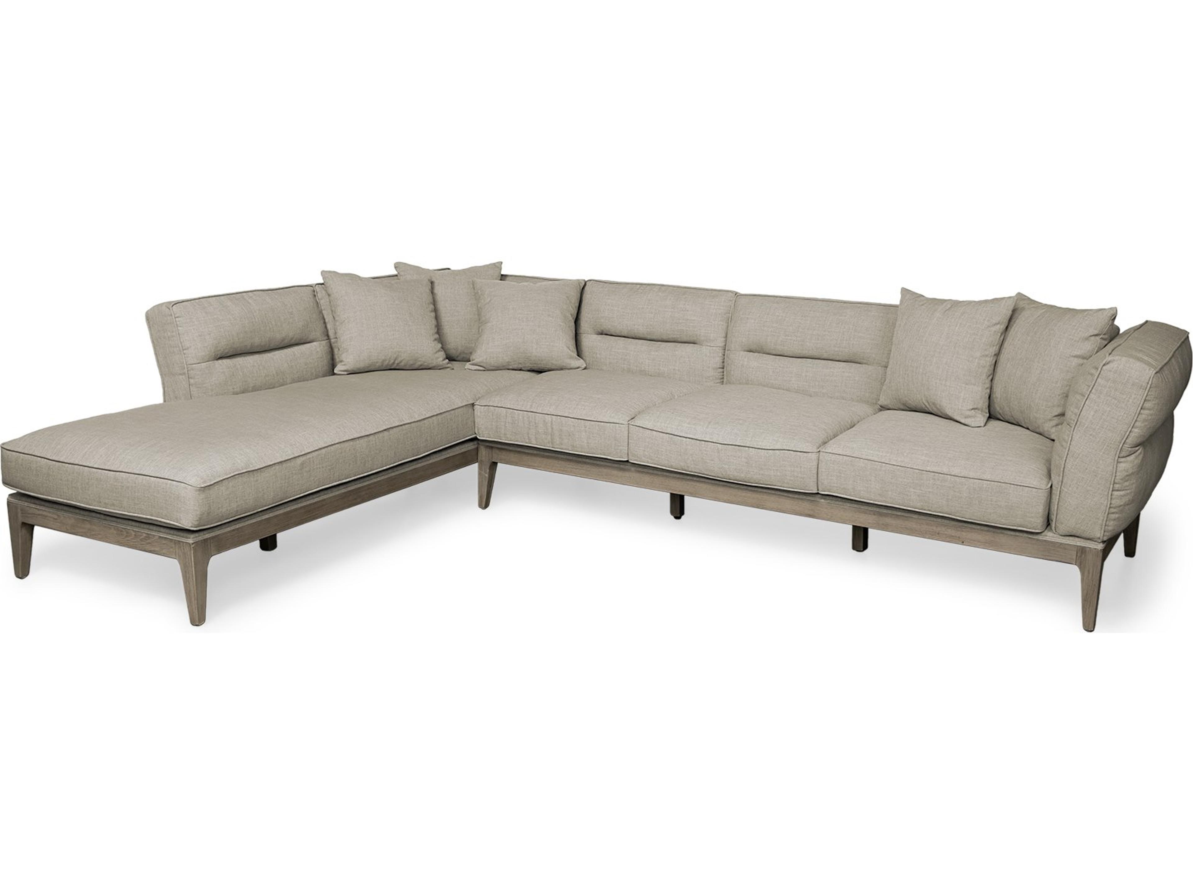 Denali IV 121" Beige Upholstered Wooden Frame Left Four Seater Sectional