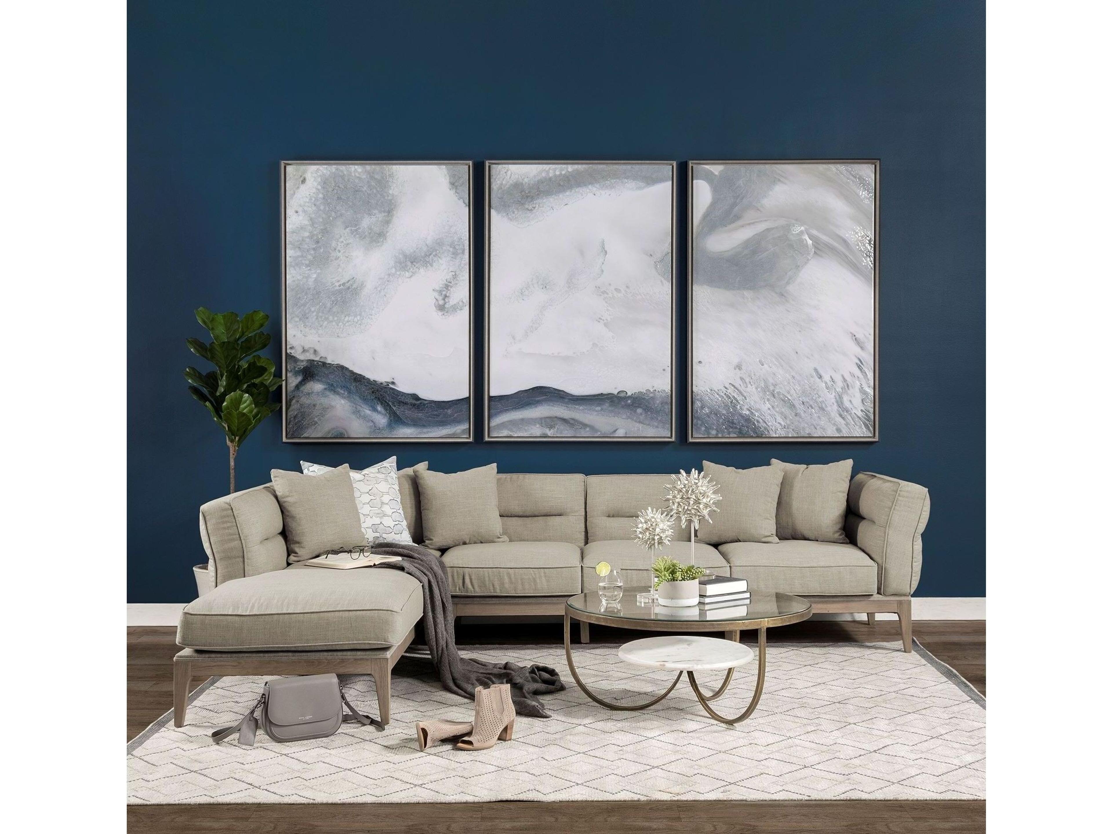 Mercana Denali IV 121" Beige Upholstered Wooden Frame Left Four Seater Sectional