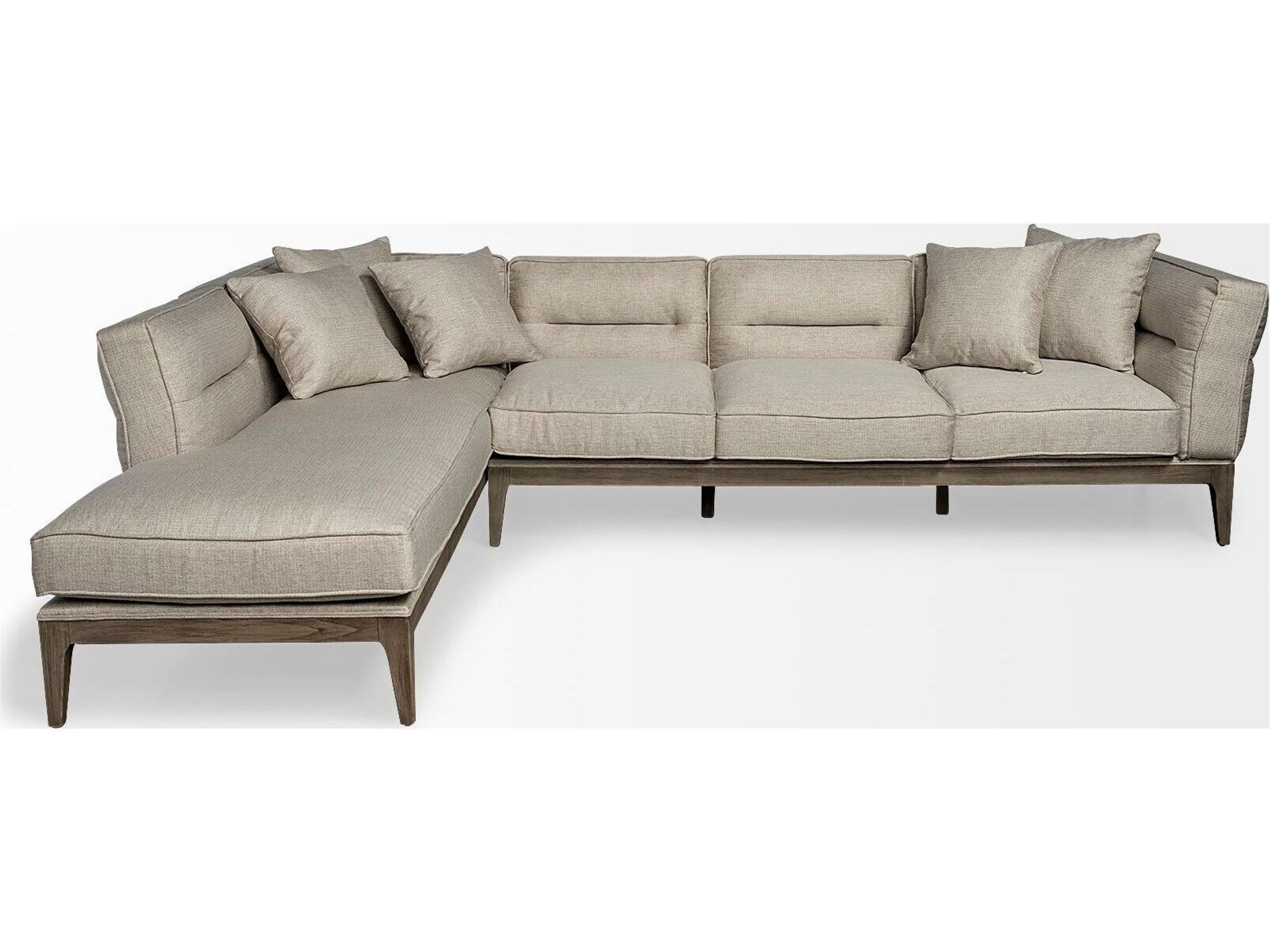 Mercana Denali IV 121" Beige Upholstered Wooden Frame Left Four Seater Sectional