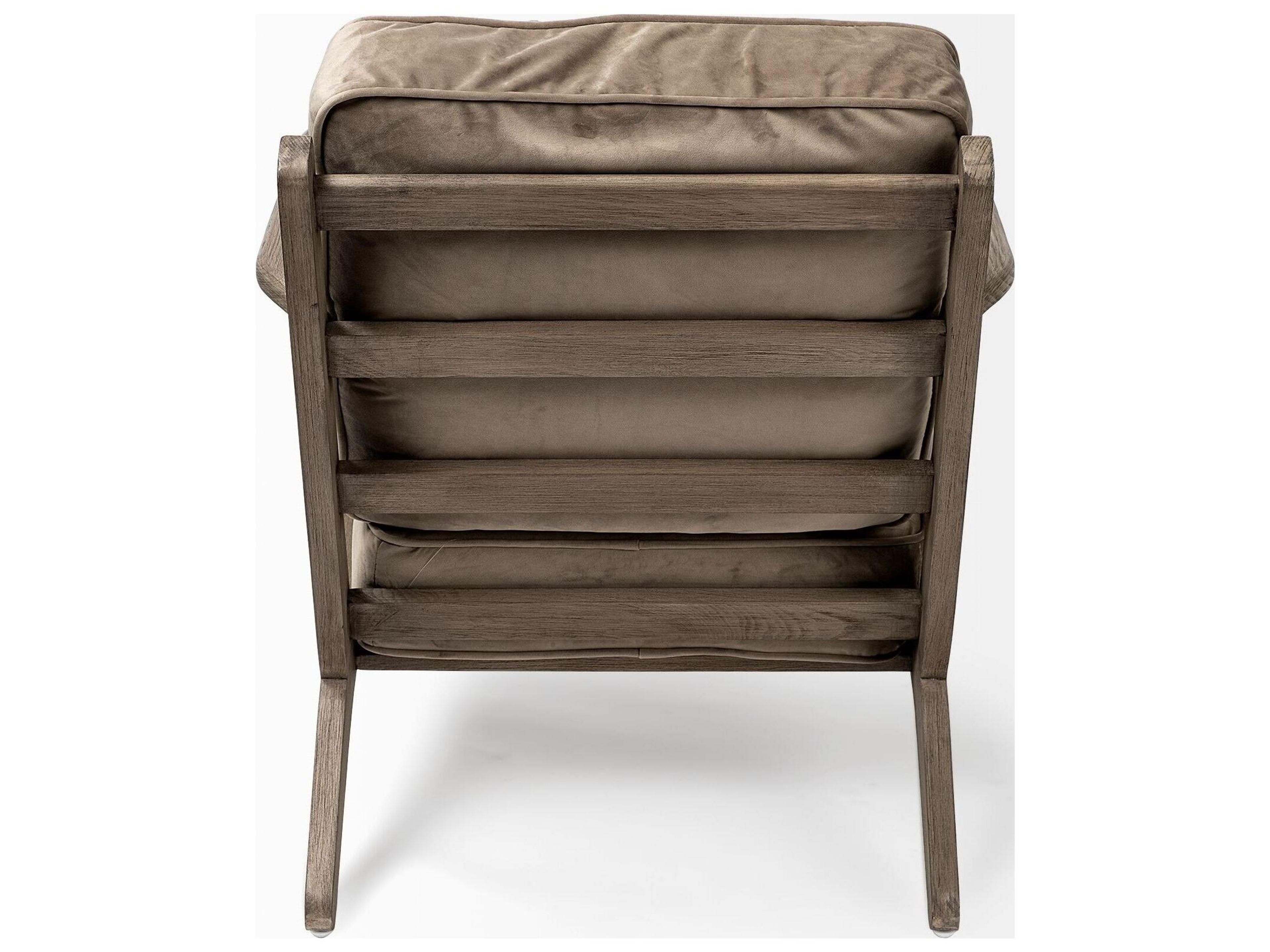 Mercana Olympus II Brown Velvet Covered Wooden Frame Accent Chair
