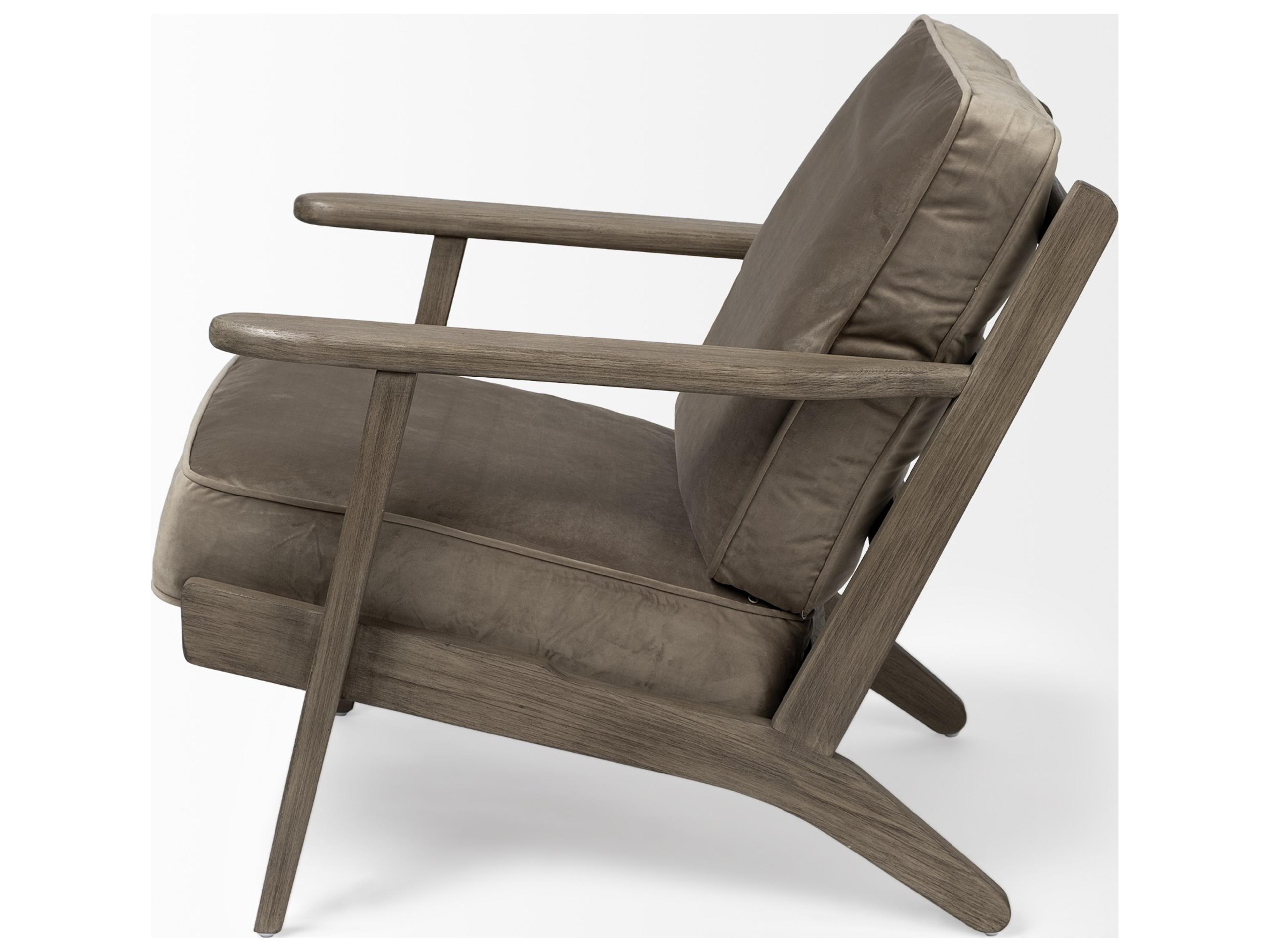Mercana Olympus II Brown Velvet Covered Wooden Frame Accent Chair