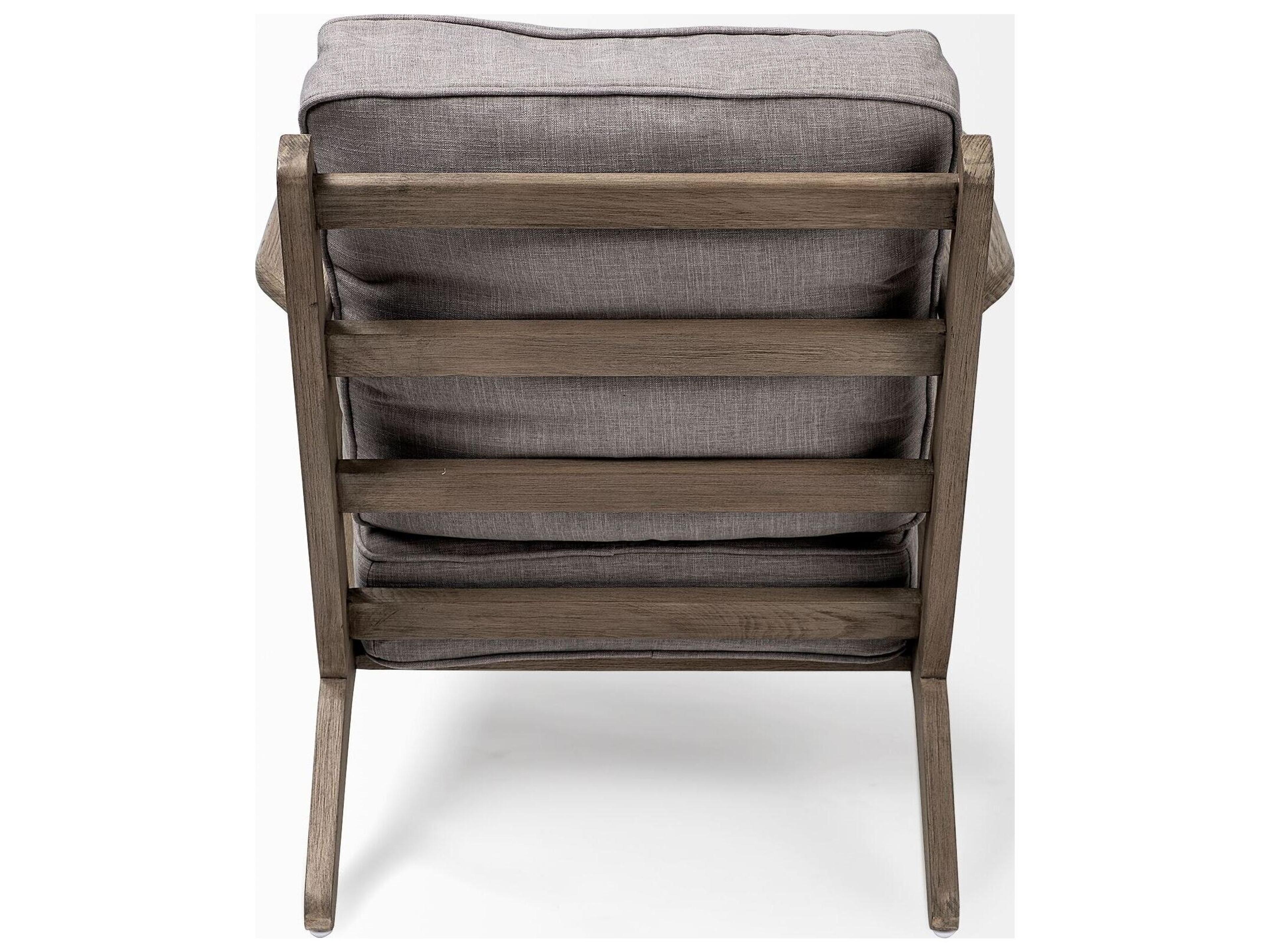 Mercana Olympus II Flint Gray Fabric Covered Wooden Frame Accent Chair