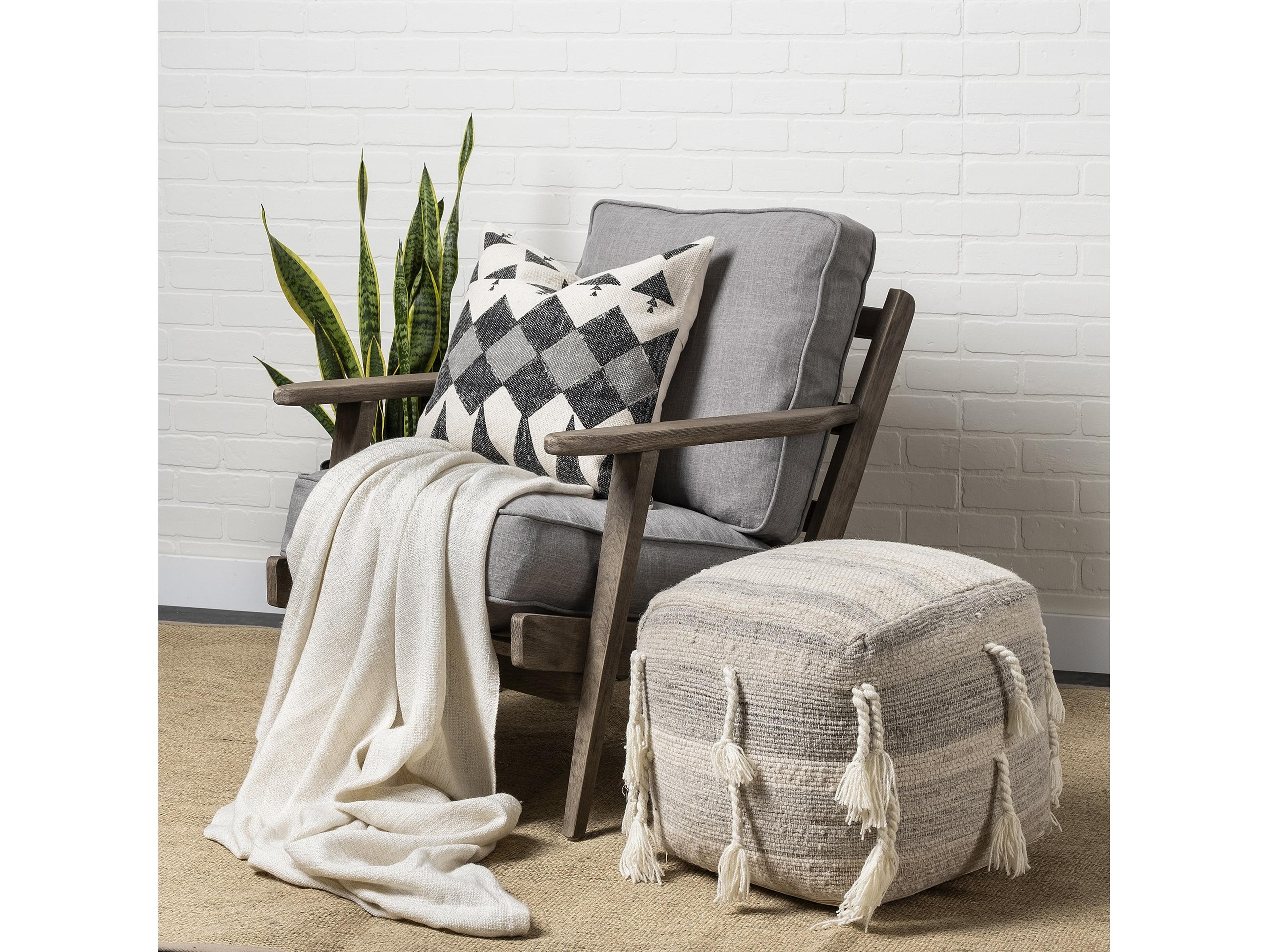 Mercana Olympus II Flint Gray Fabric Covered Wooden Frame Accent Chair
