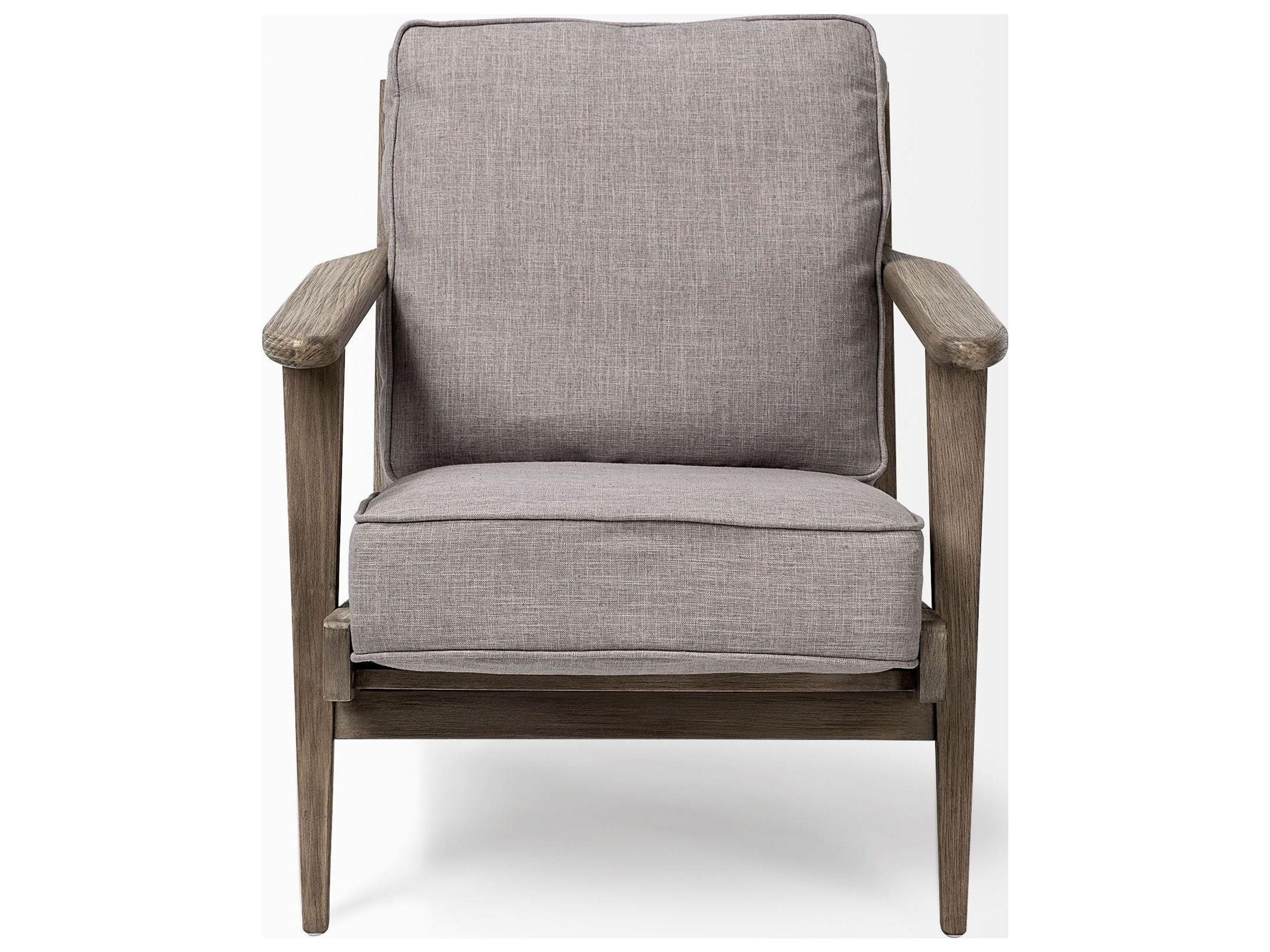 Mercana Olympus II Flint Gray Fabric Covered Wooden Frame Accent Chair