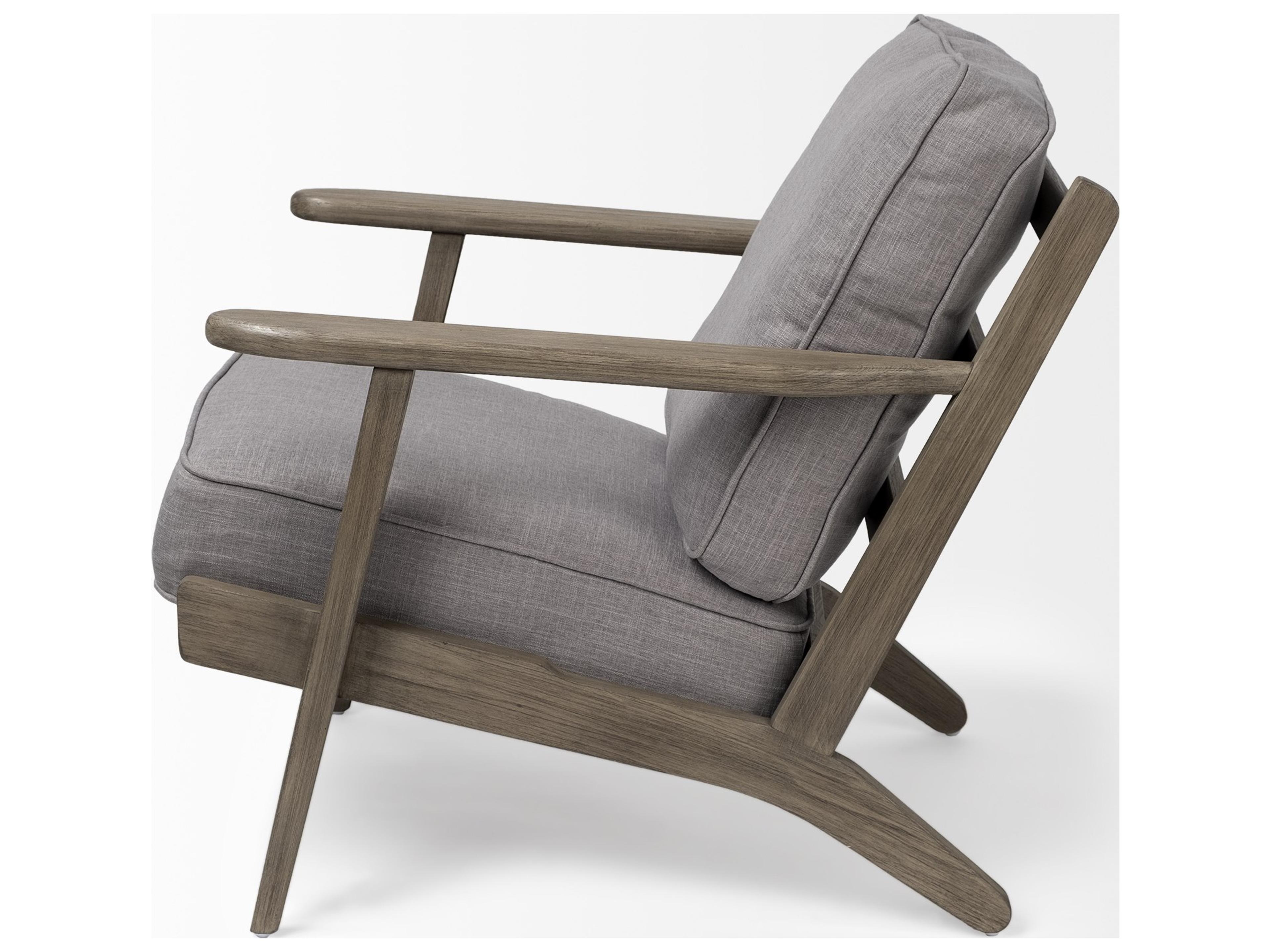 Mercana Olympus II Flint Gray Fabric Covered Wooden Frame Accent Chair