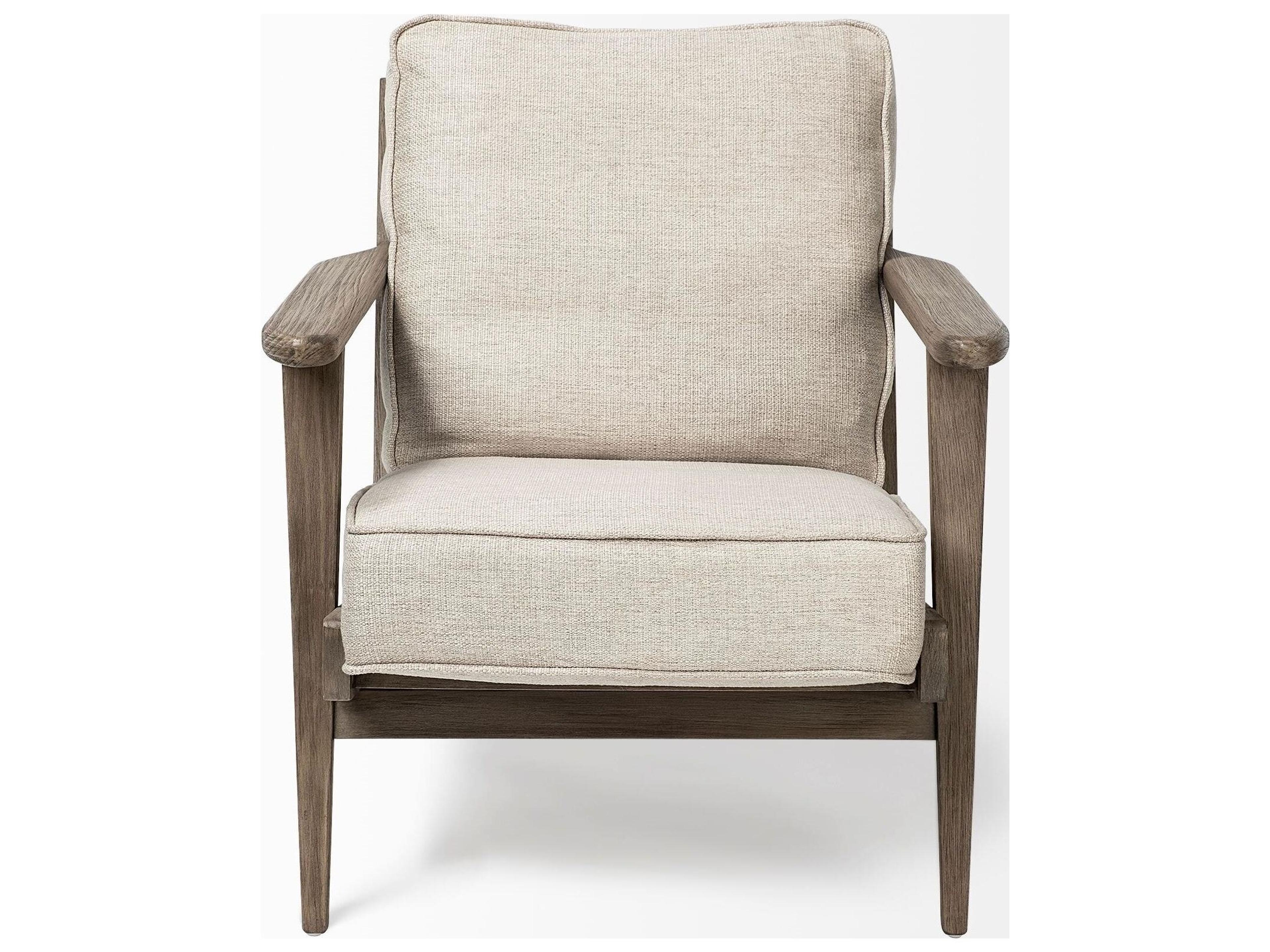 Mercana Olympus VI Beige Fabric Wrapped Wooden Frame Accent Chair