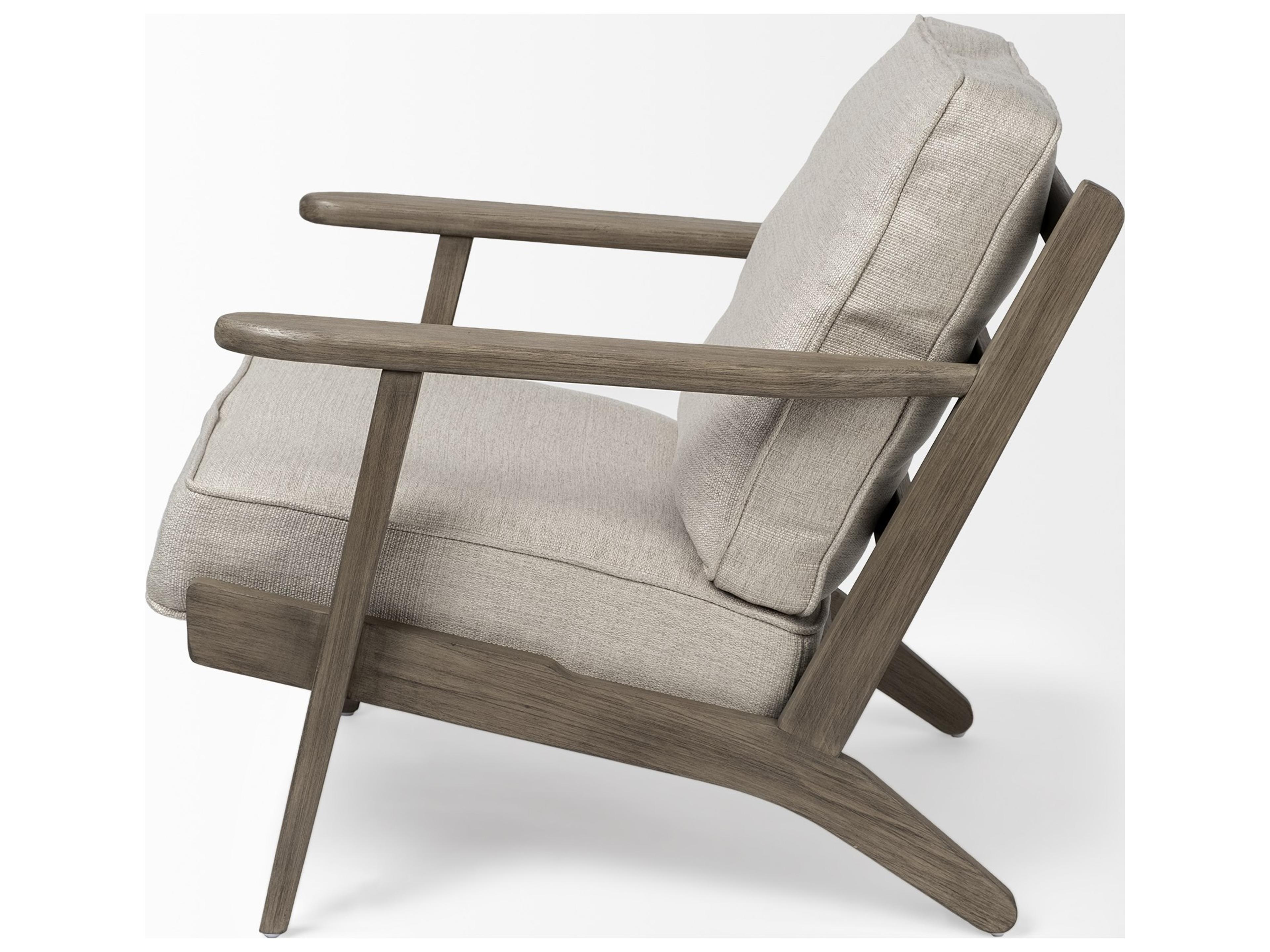 Mercana Olympus VI Beige Fabric Wrapped Wooden Frame Accent Chair