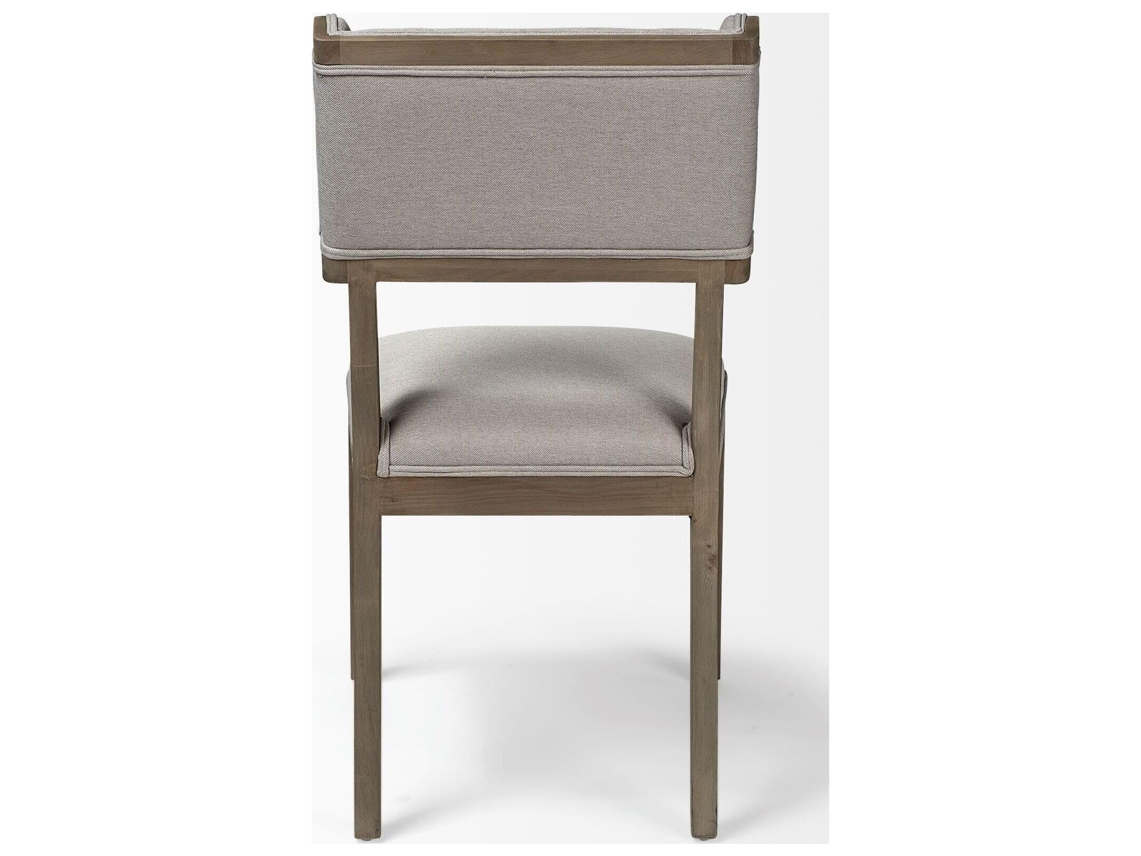 Mercana Tenton II Grey Fabric Seat Brown Wood Frame Dining Chair