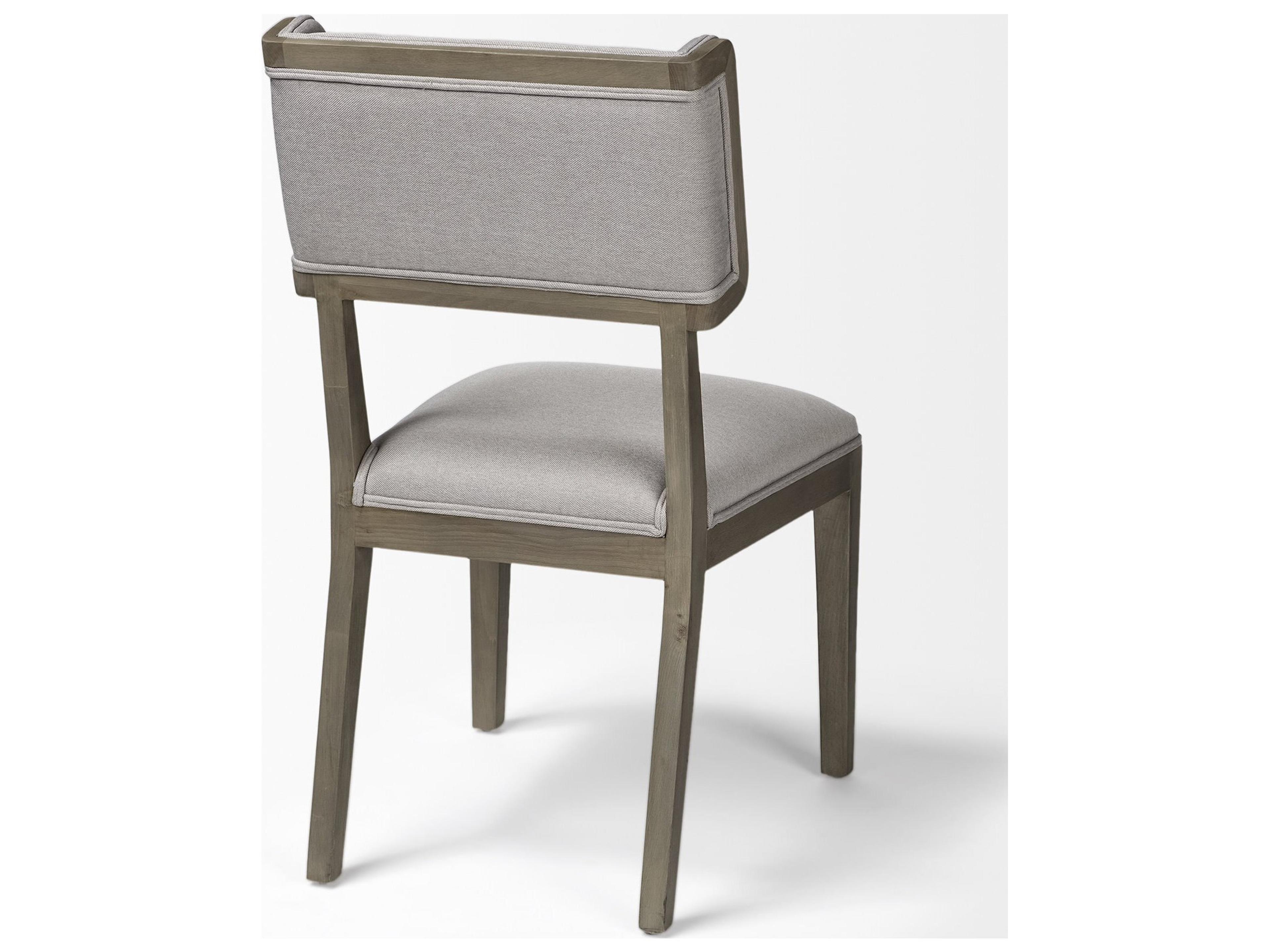 Mercana Tenton II Grey Fabric Seat Brown Wood Frame Dining Chair