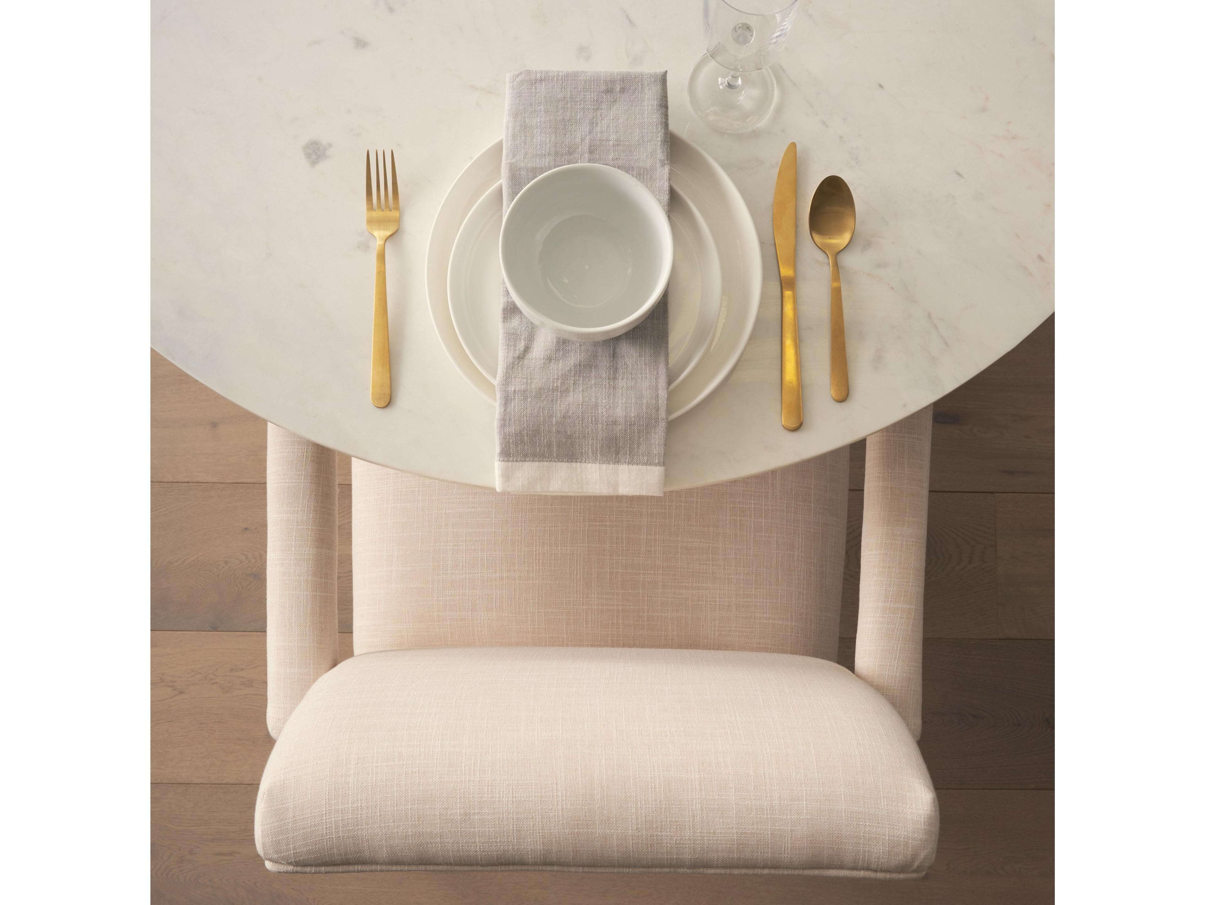 Mercana Palisades Cream Fabric Wrap Brown Wood Frame Dining Chair