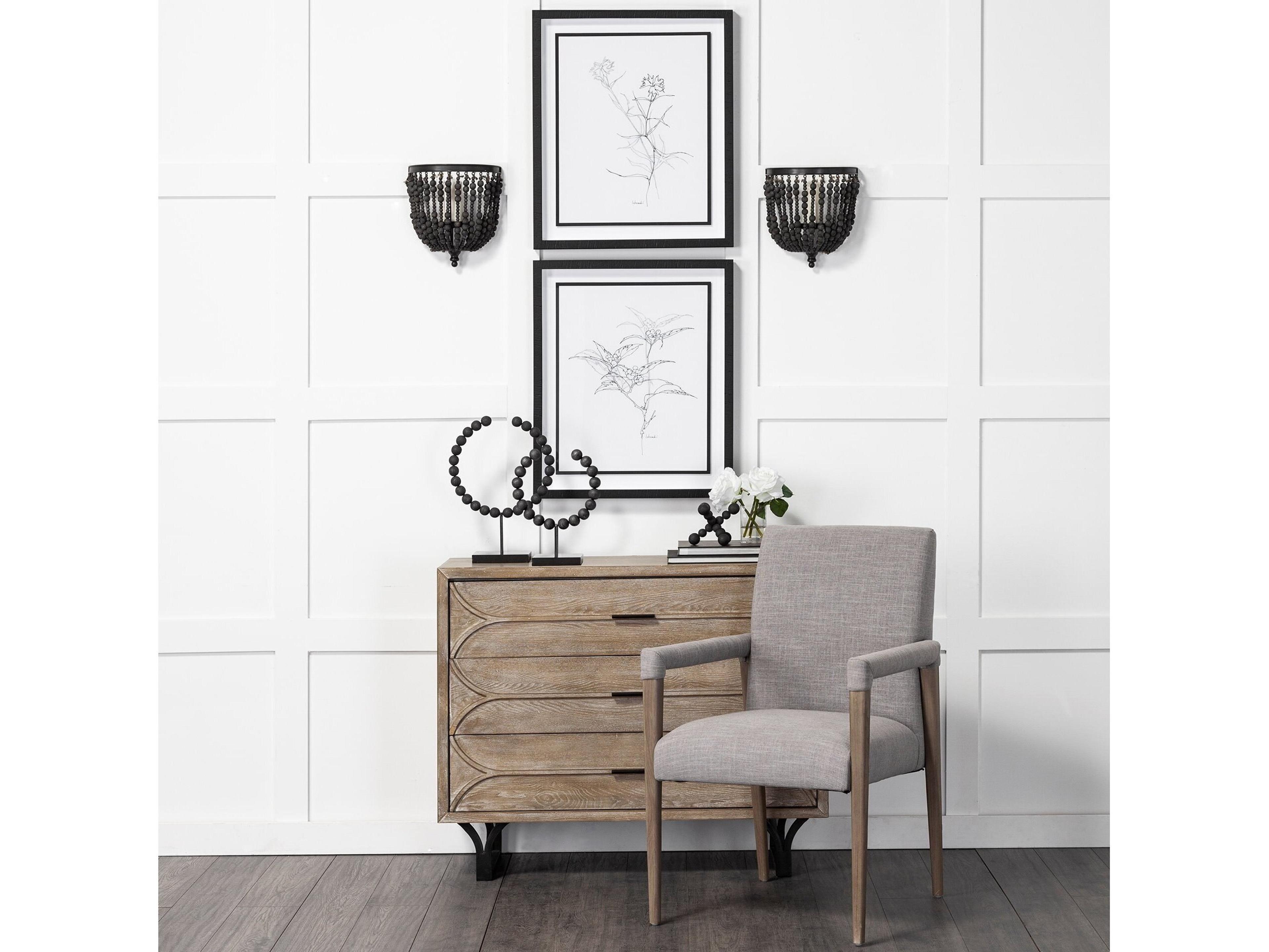 Mercana Palisades Grey Fabric Wrap Brown Wooden Frame Dining Chair