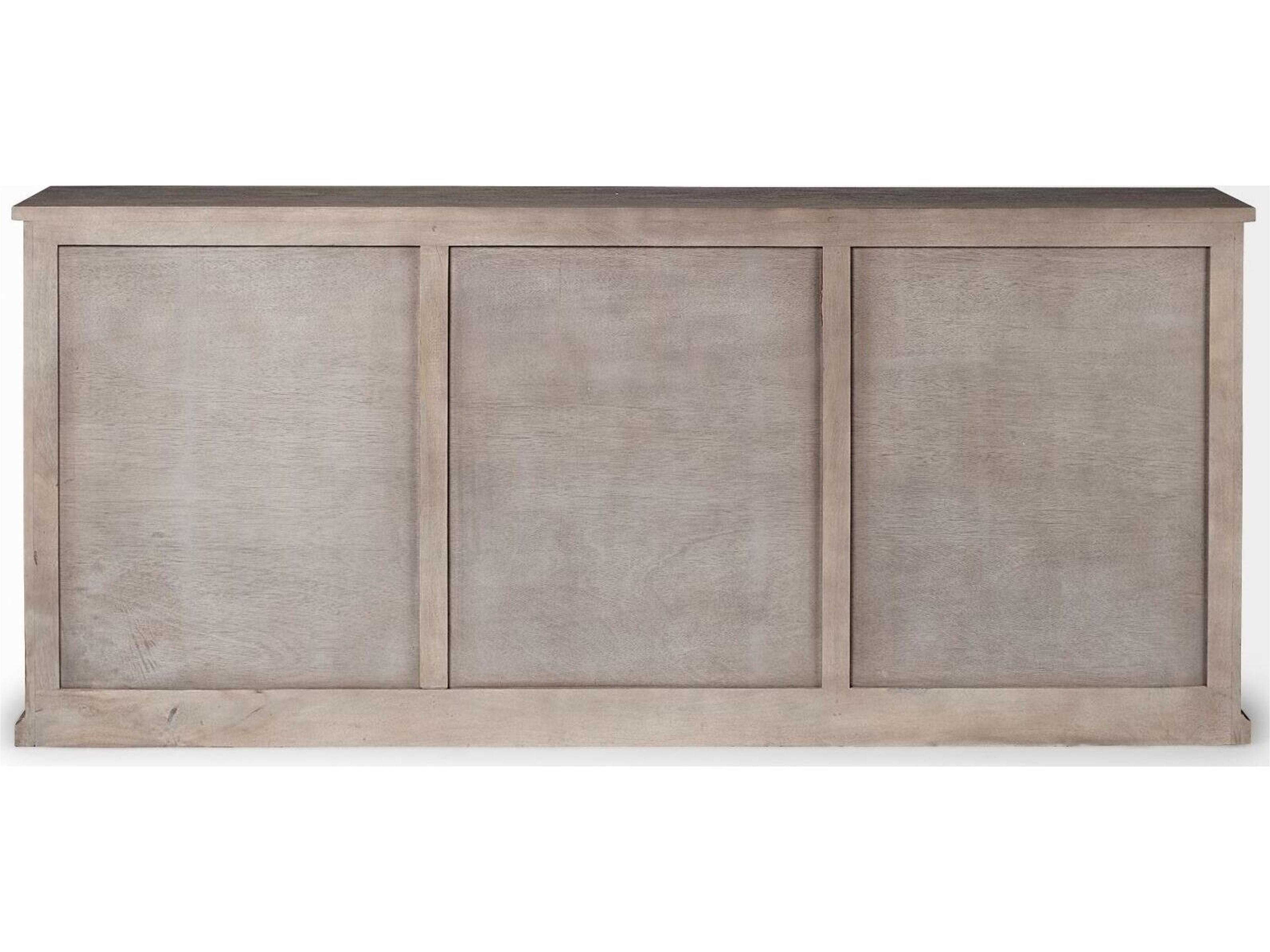 Mercana Braxton III 81.5x18.5 Natural Brown Solid Wood 3 Drawer 6 Door Sideboard