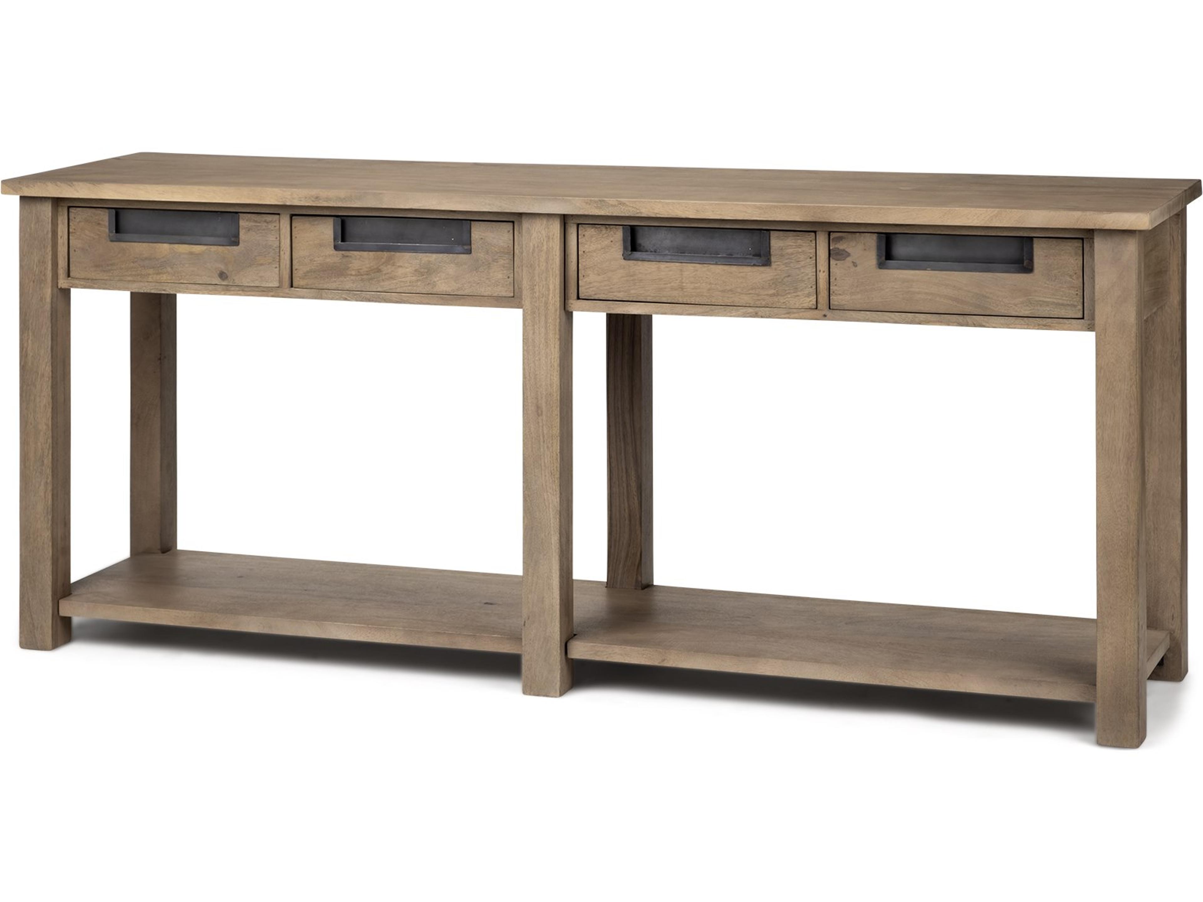 Mercana Harrelson III 72L x 18W Brown Wood 4 Drawer Console Table