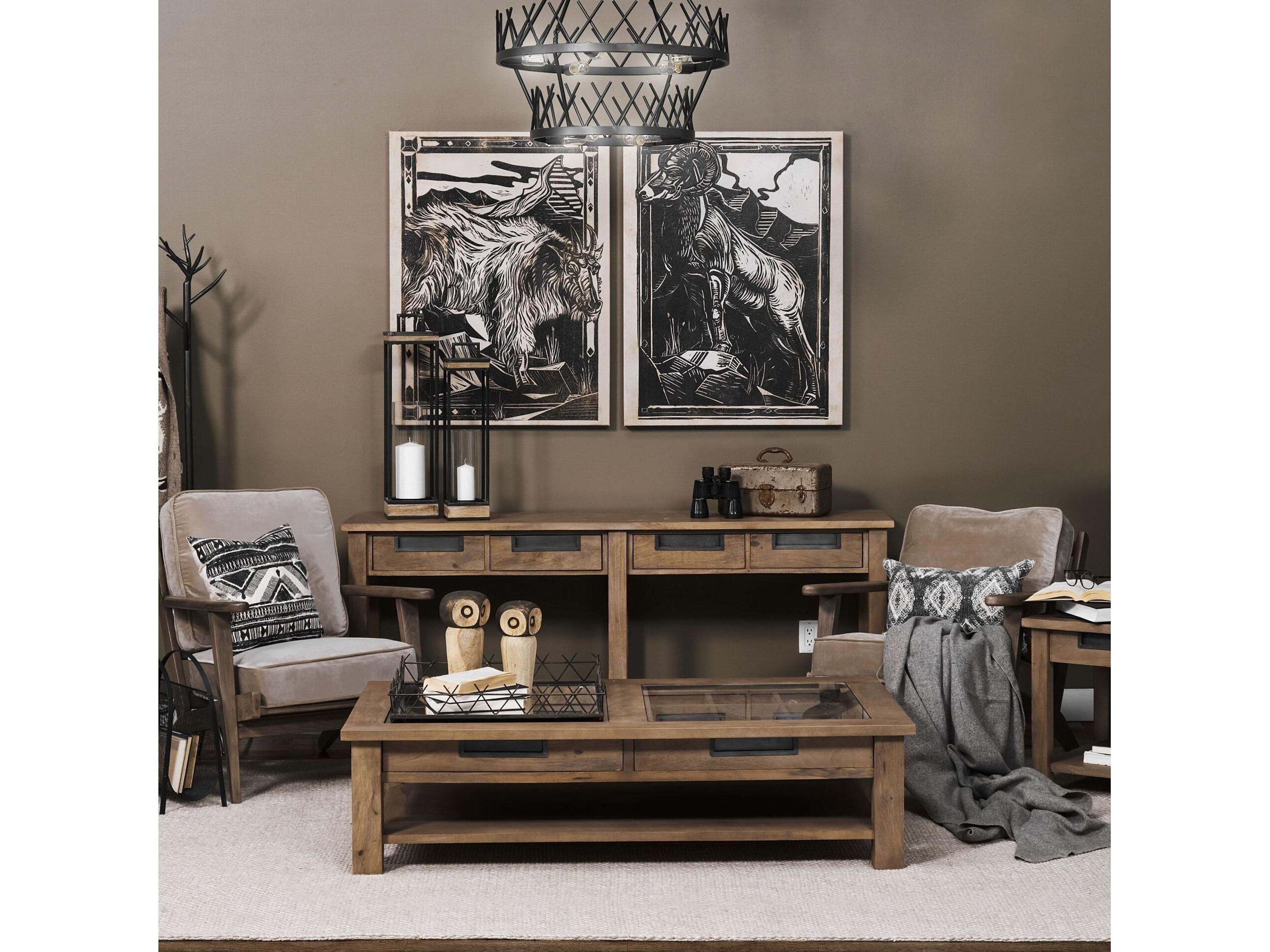 Mercana Harrelson III 72L x 18W Brown Wood 4 Drawer Console Table