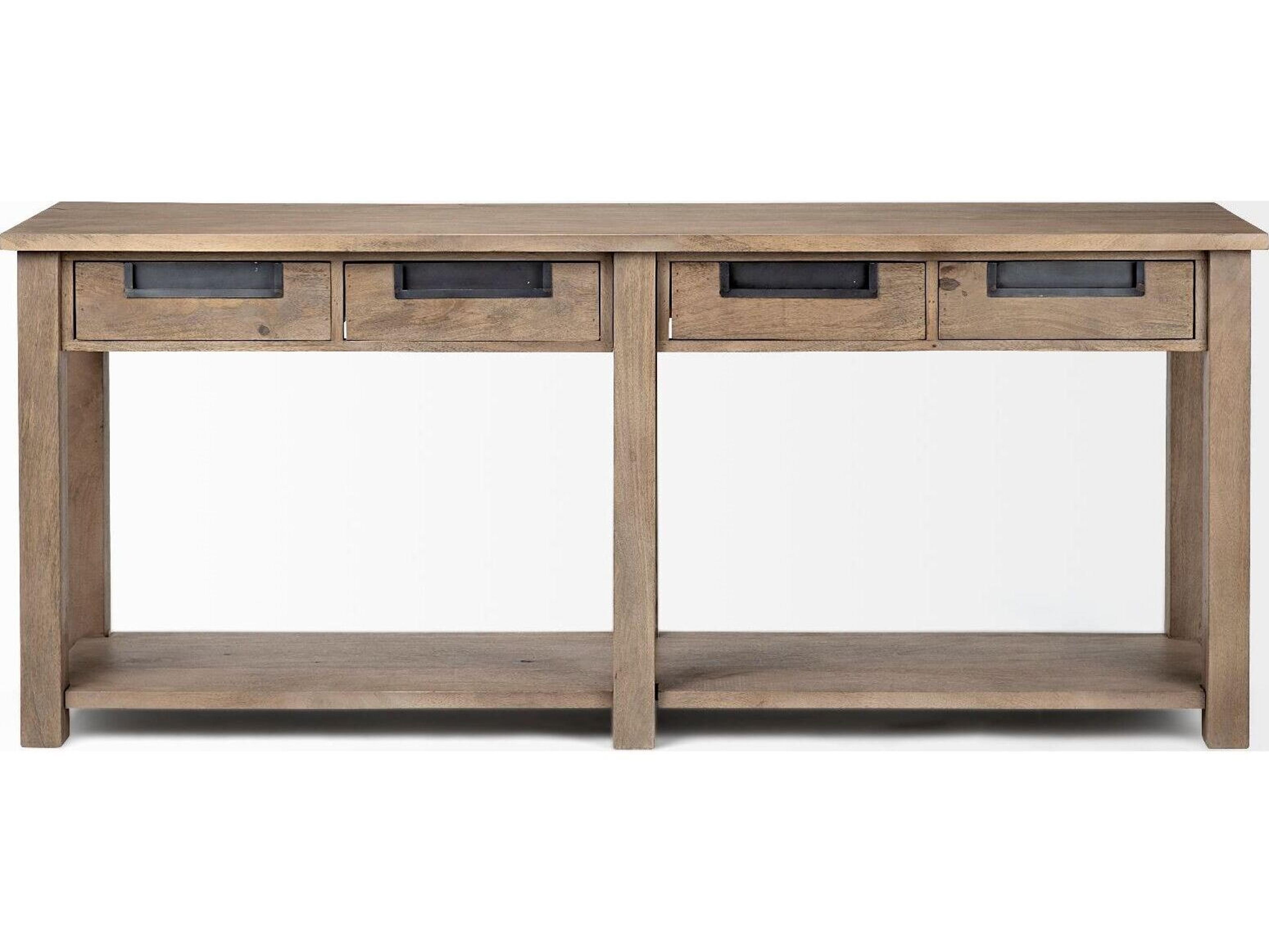 Mercana Harrelson III 72L x 18W Brown Wood 4 Drawer Console Table