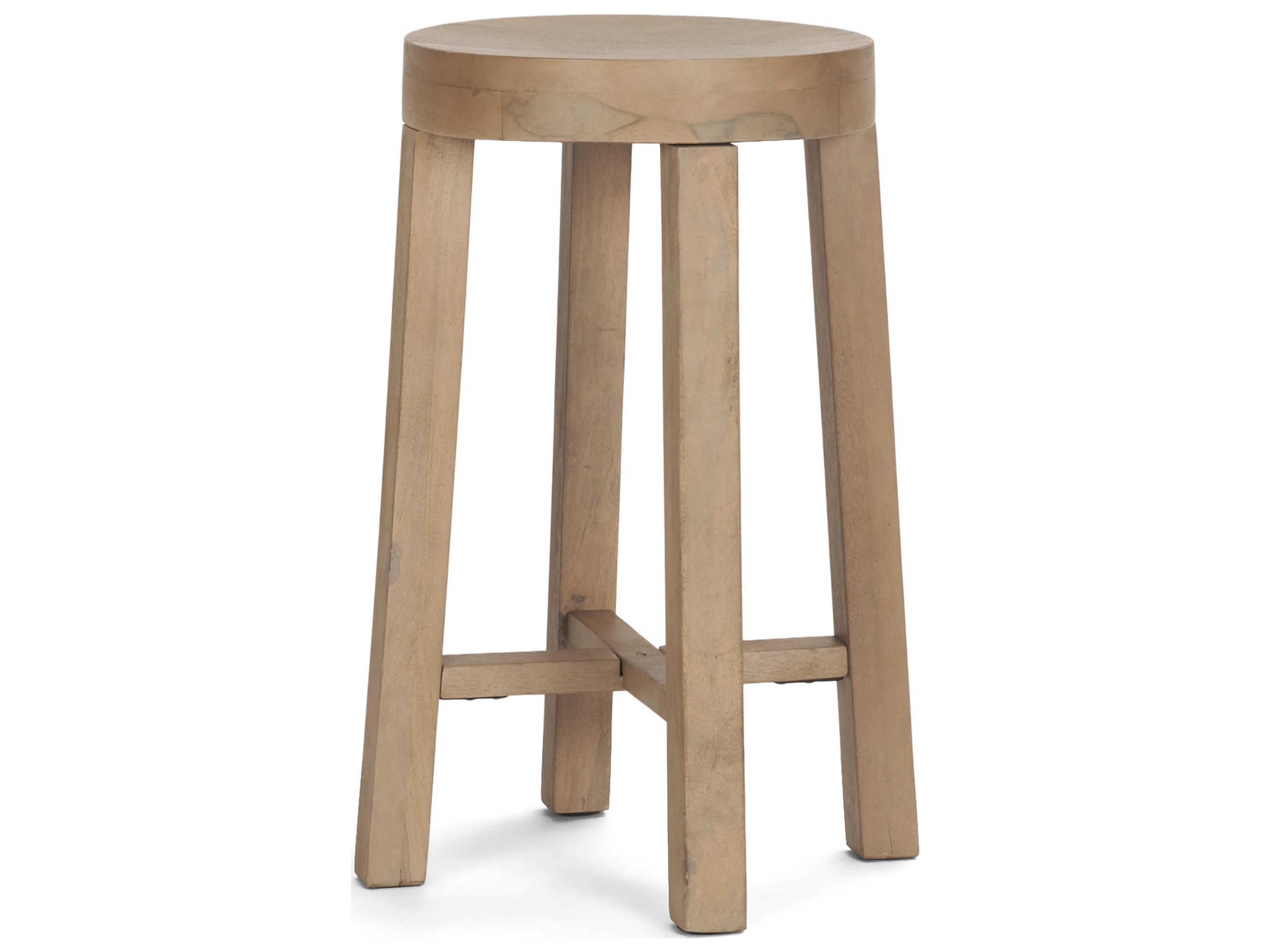 Brahma 26" Total Height White Washed Wood Stool