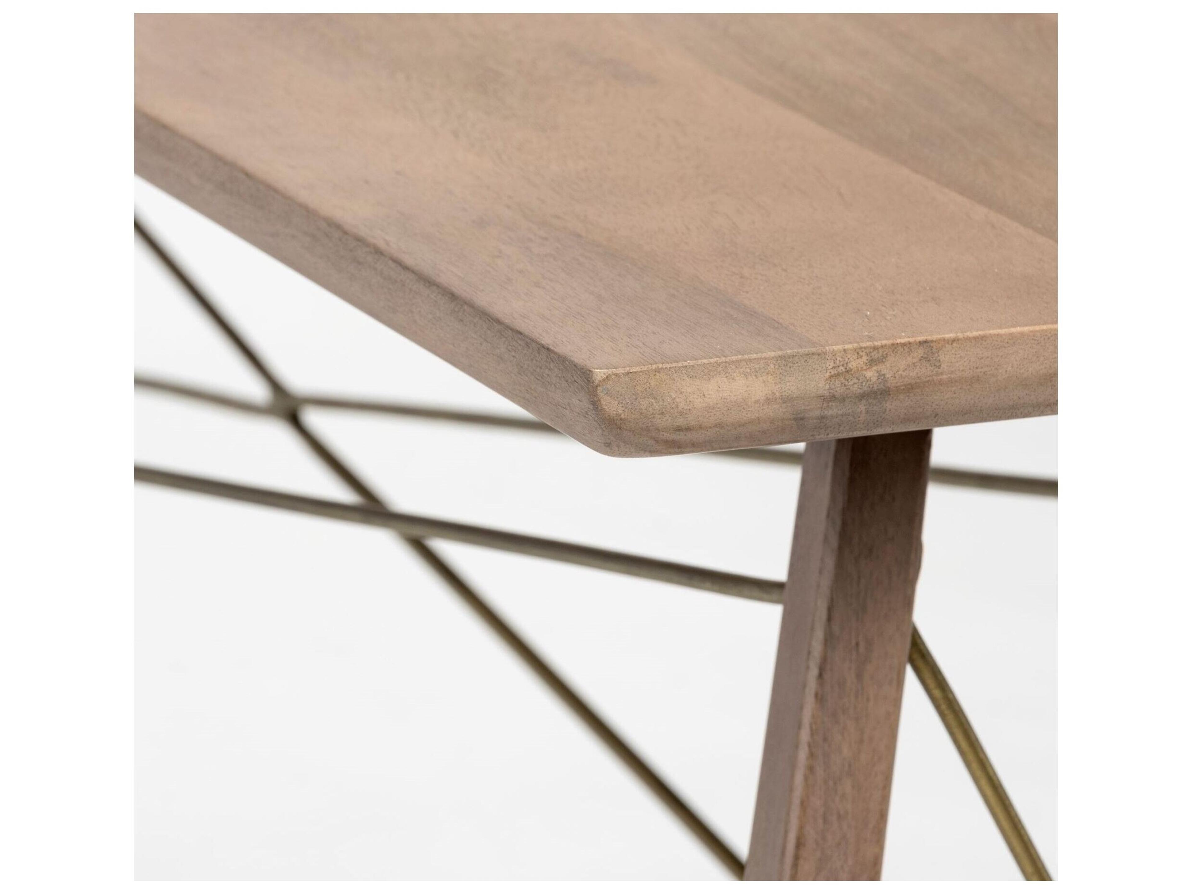 Mercana Kirby I 66L x 16W Brown Wooden Cross Braced Console Table