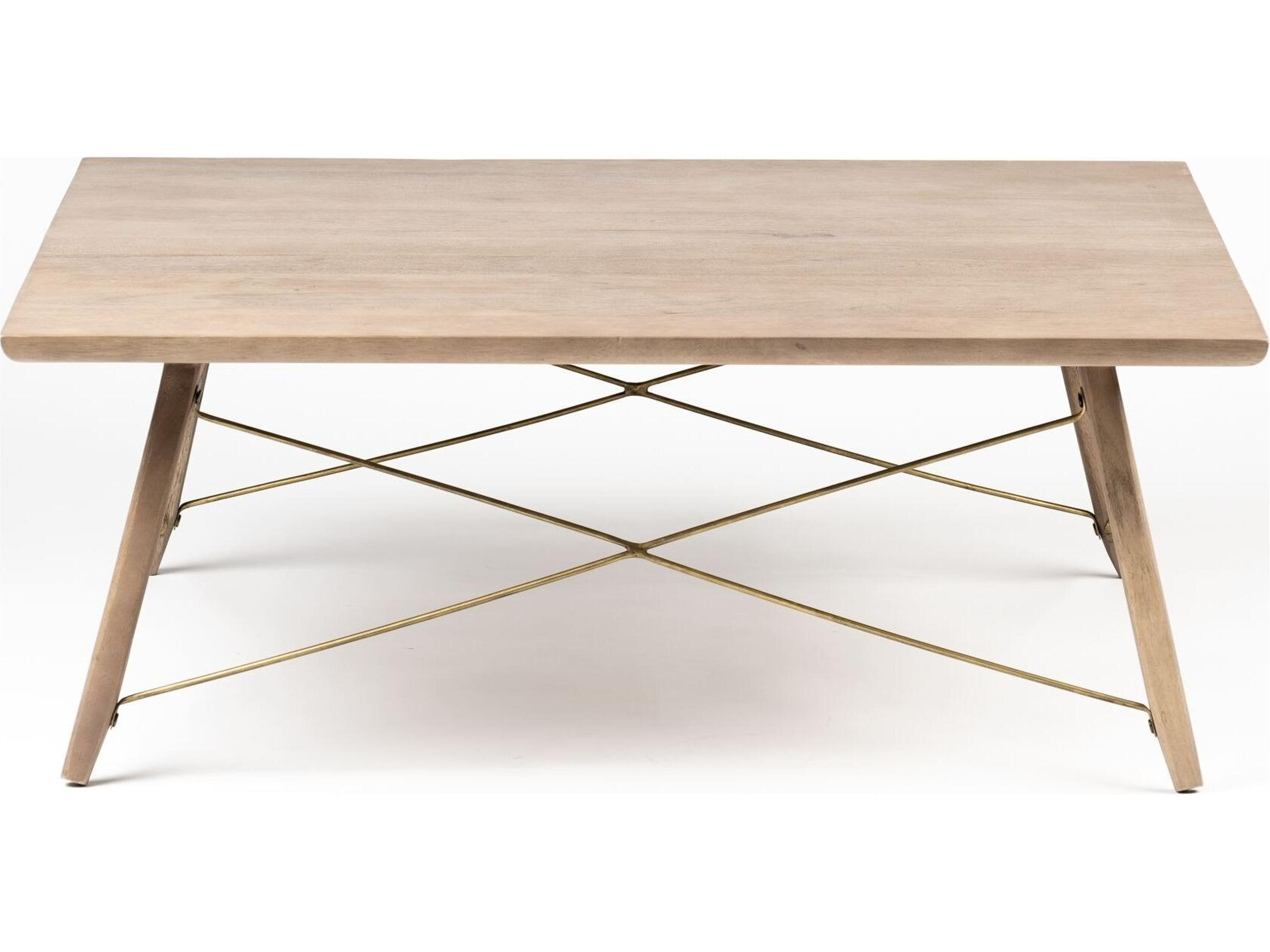 Mercana Kirby 40 X 40 X 15 Brown Solid Wood Top & Legs w/Metal Bracing Coffee Table