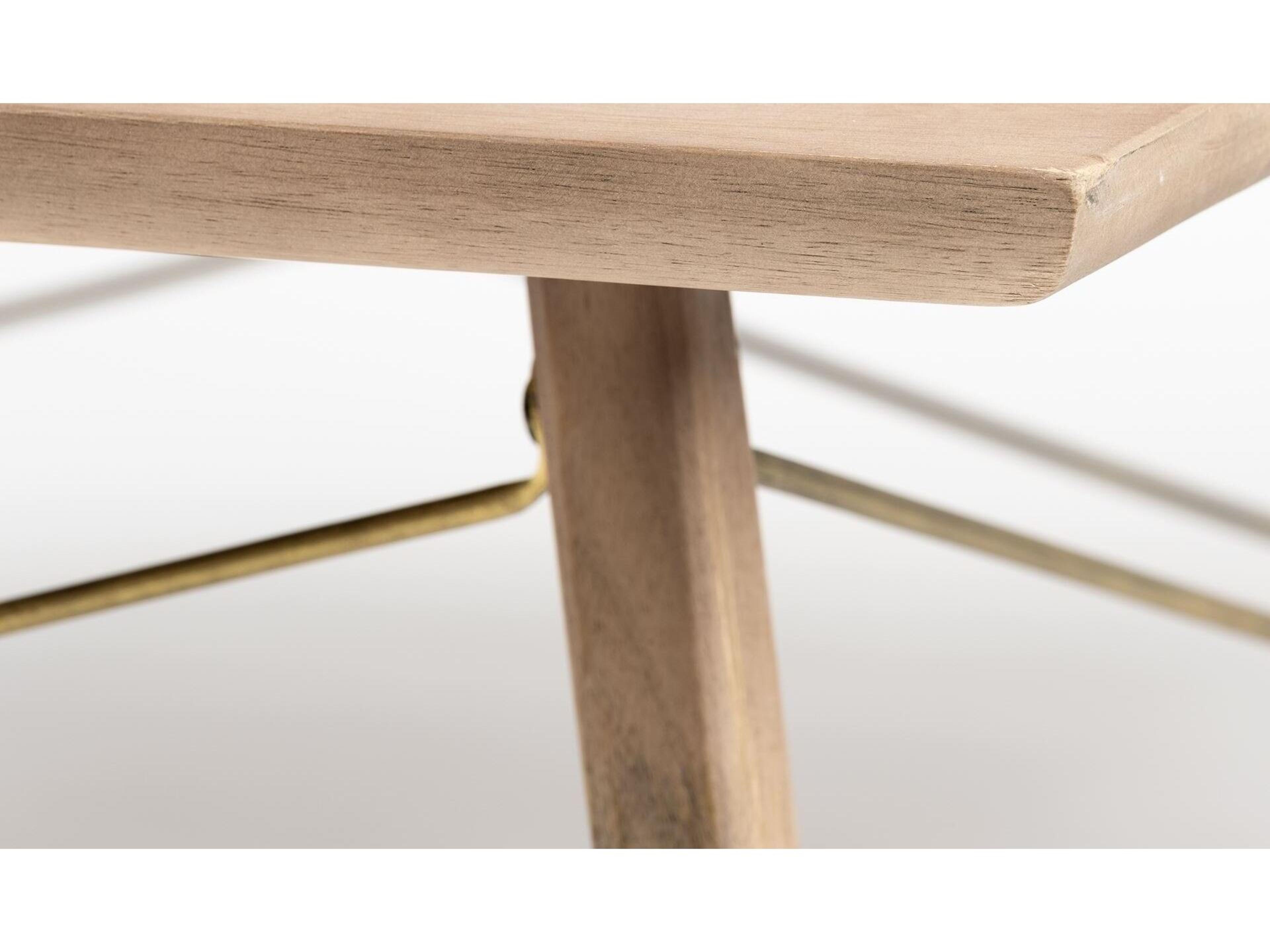 Mercana Kirby 40 X 40 X 15 Brown Solid Wood Top & Legs w/Metal Bracing Coffee Table