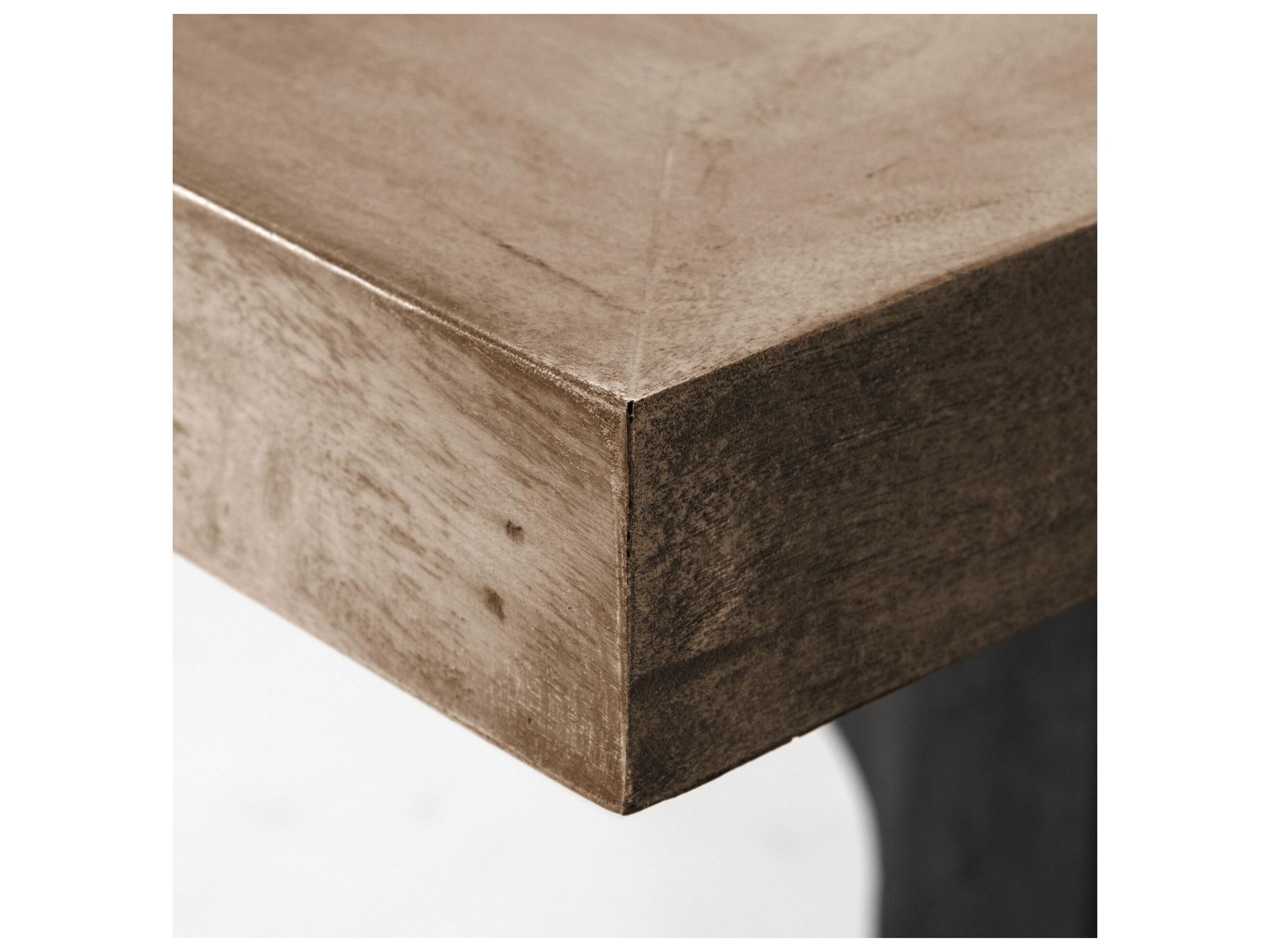 Mercana Araxi 95L x 41W x 30H Rectangular Brown Solid Wood Top Black Metal Base Dining Table