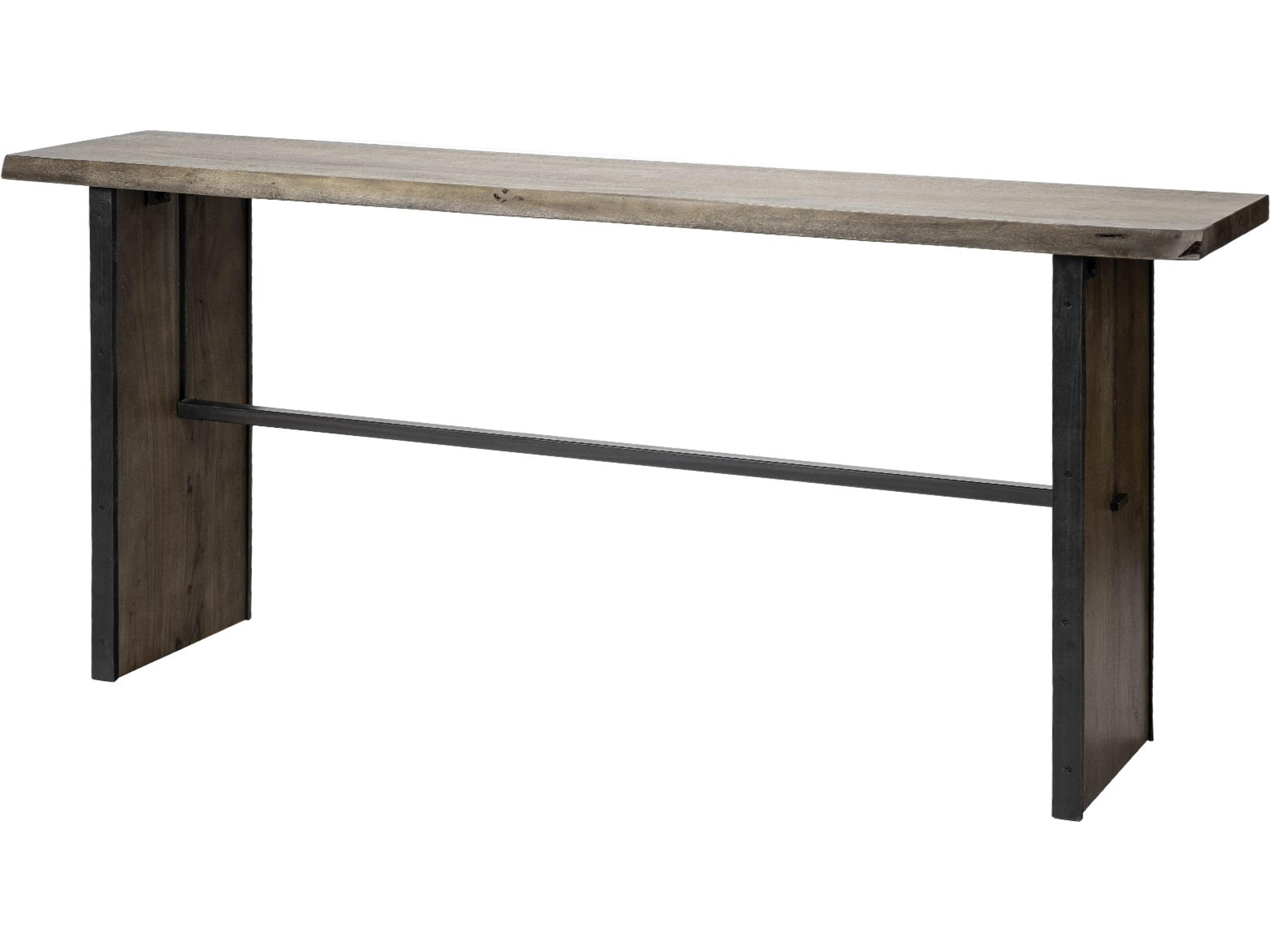 Ledger II 70L x 17W x 30H Live-Edge Wooden Brown Console Table