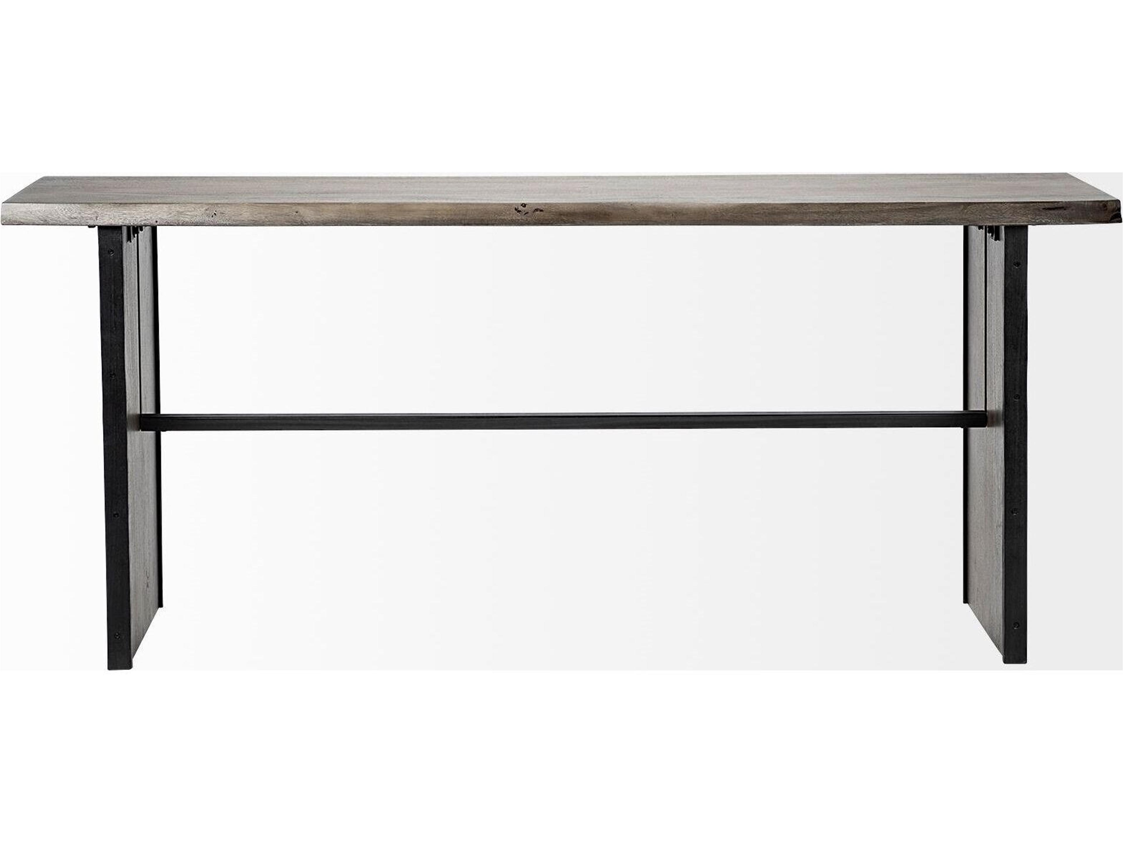 Mercana Ledger II 70L x 17W x 30H Live-Edge Wooden Brown Console Table