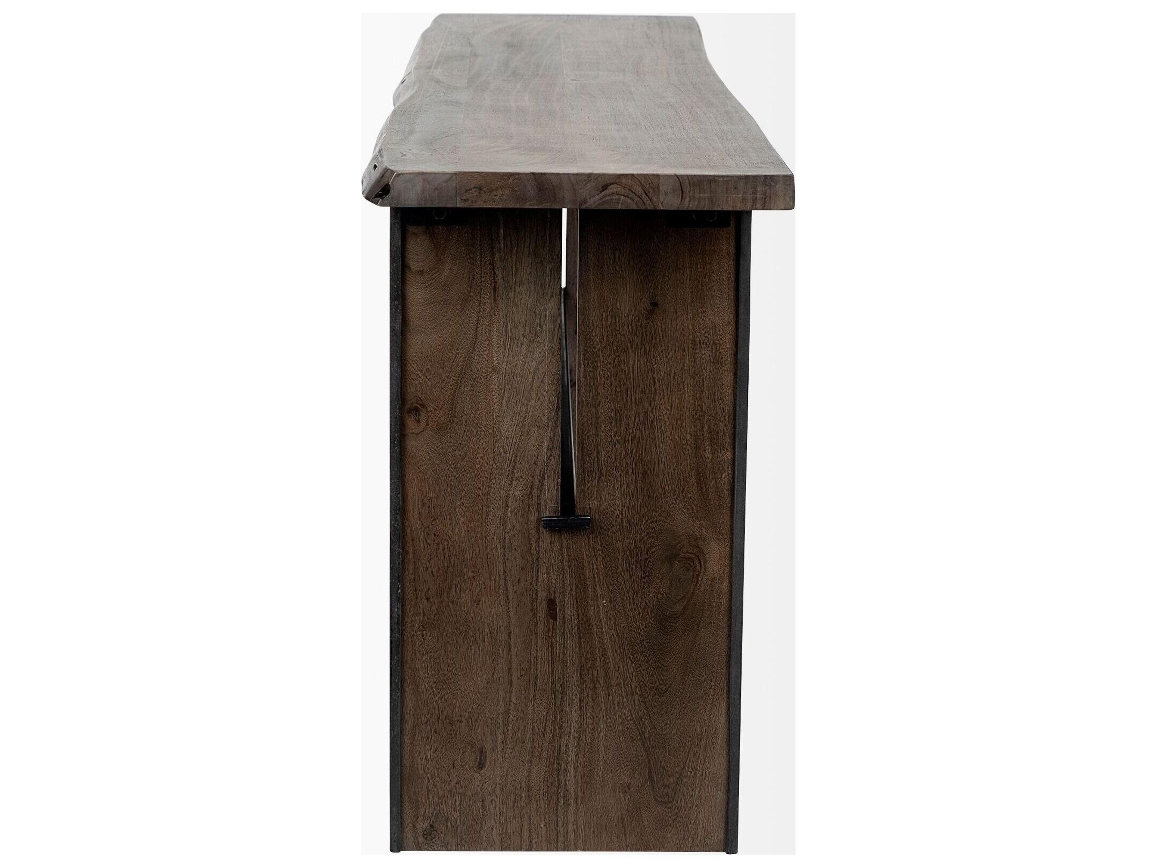 Mercana Ledger II 70L x 17W x 30H Live-Edge Wooden Brown Console Table