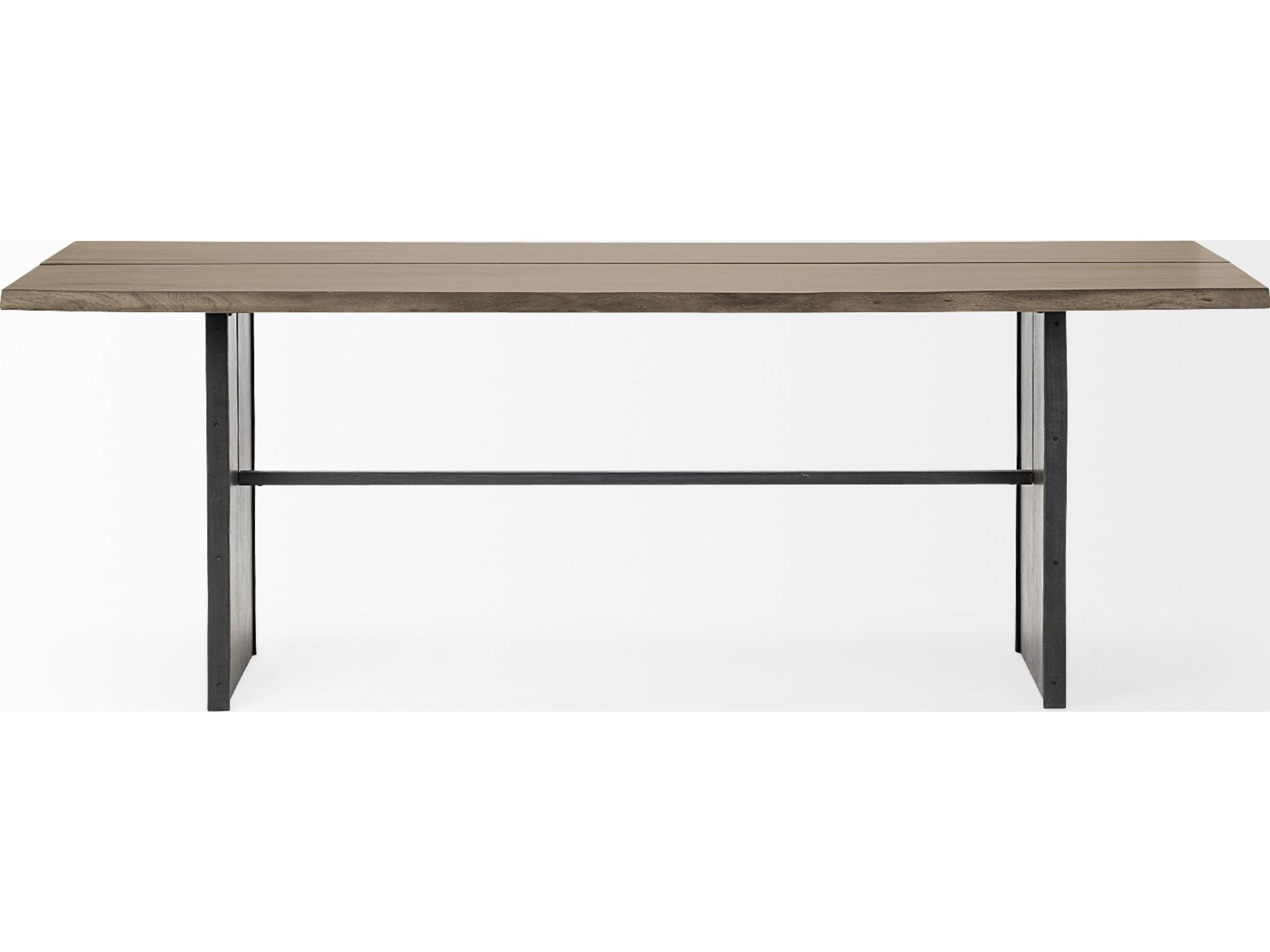 Mercana Ledger III 84x38 Brown Solid Wood Top & Base Dining Table