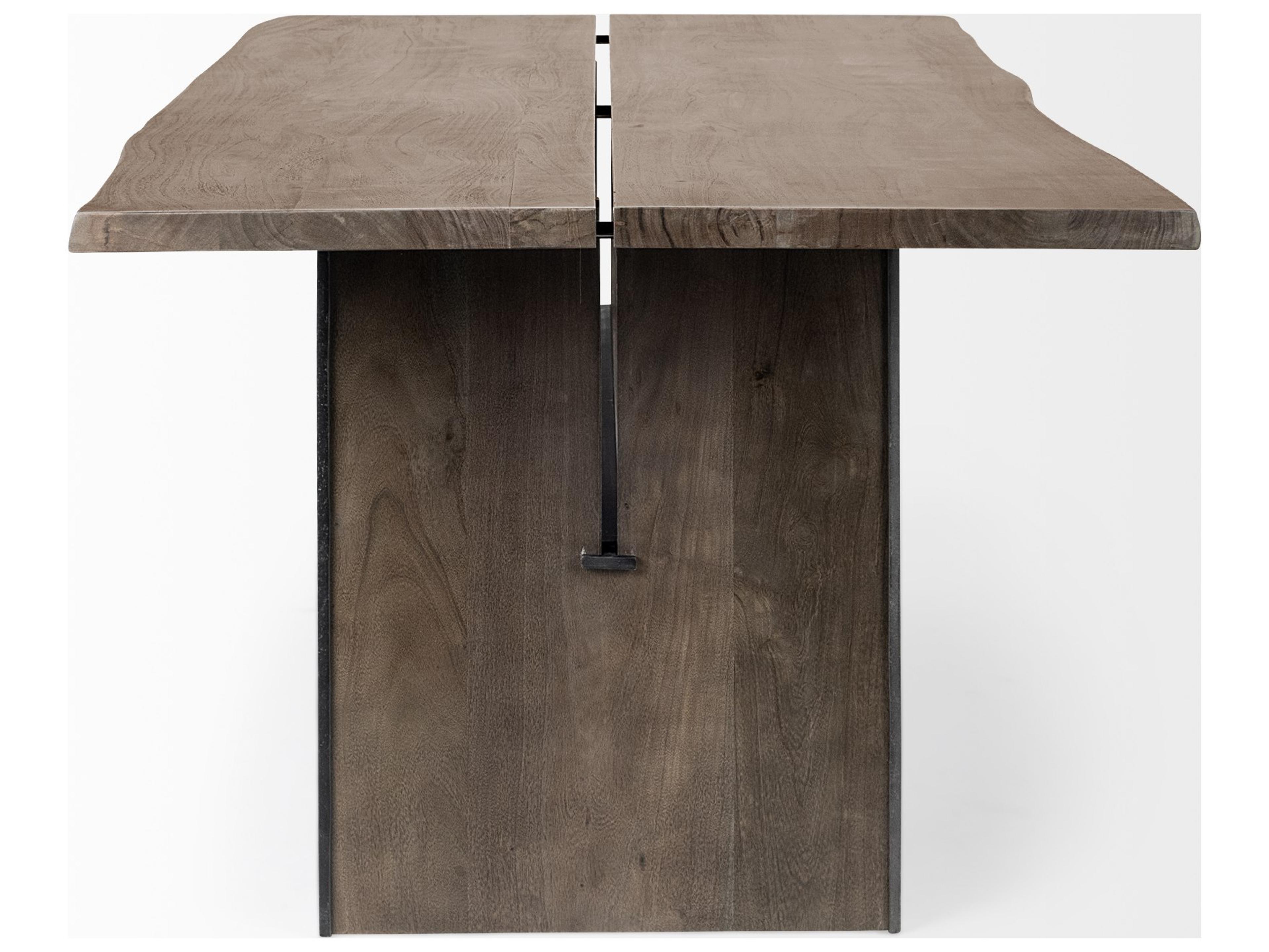 Mercana Ledger III 84x38 Brown Solid Wood Top & Base Dining Table