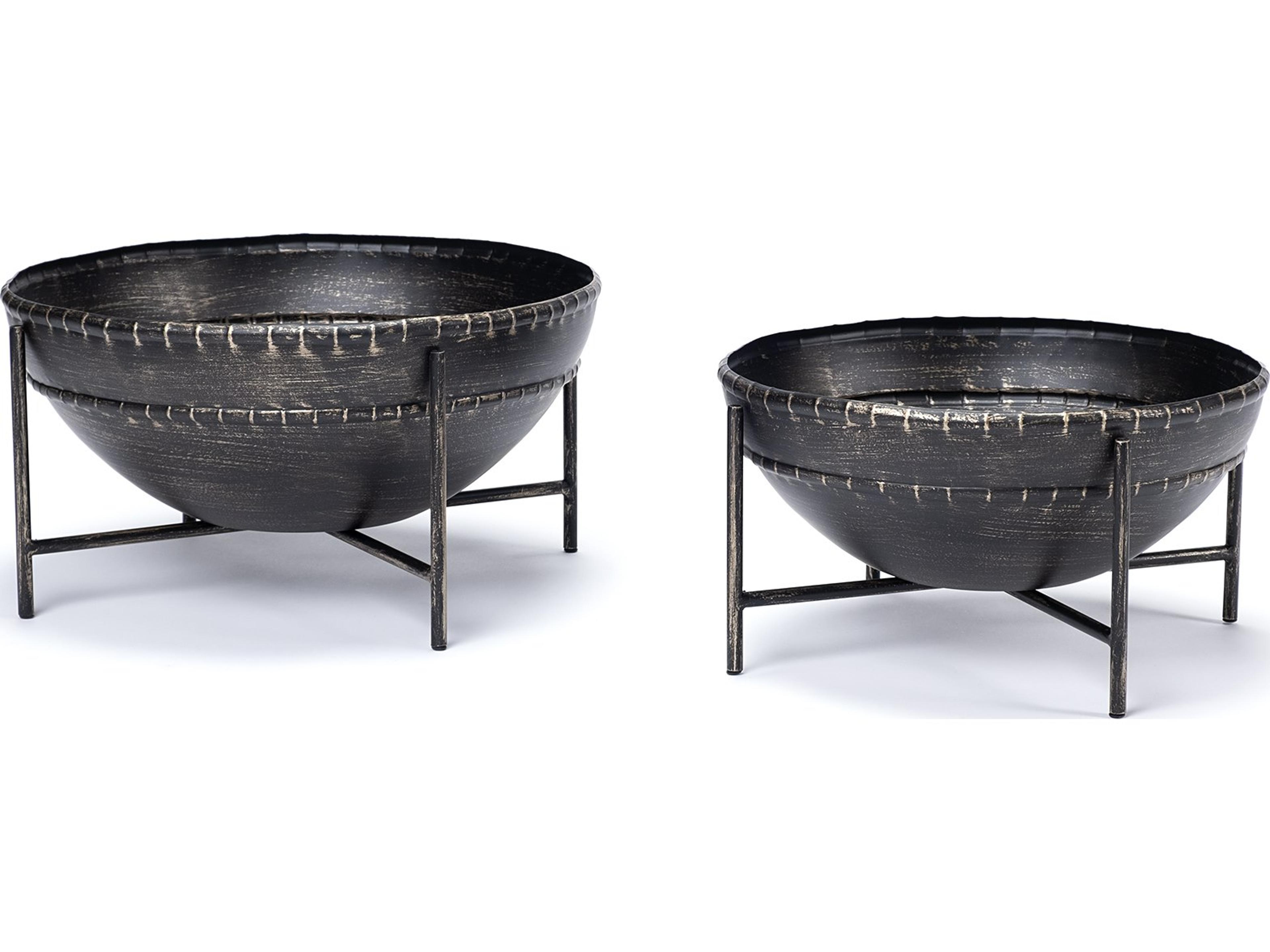 Mercana Cauldron (Set of 2) Brown Metal Bowls