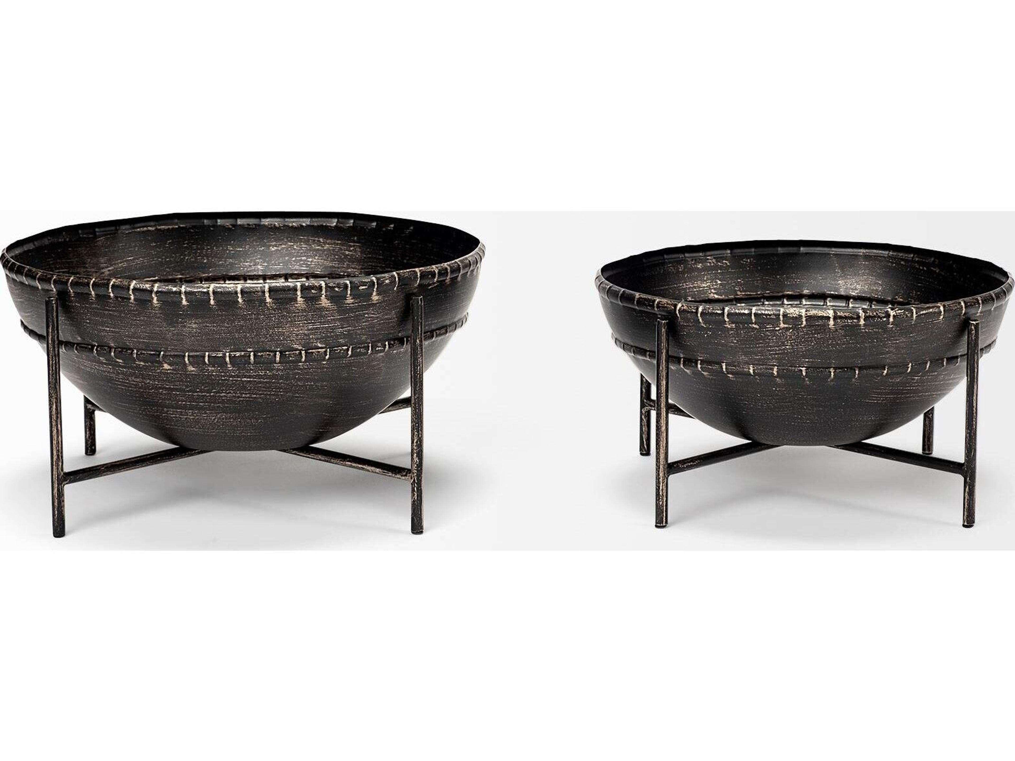 Mercana Cauldron (Set of 2) Brown Metal Bowls