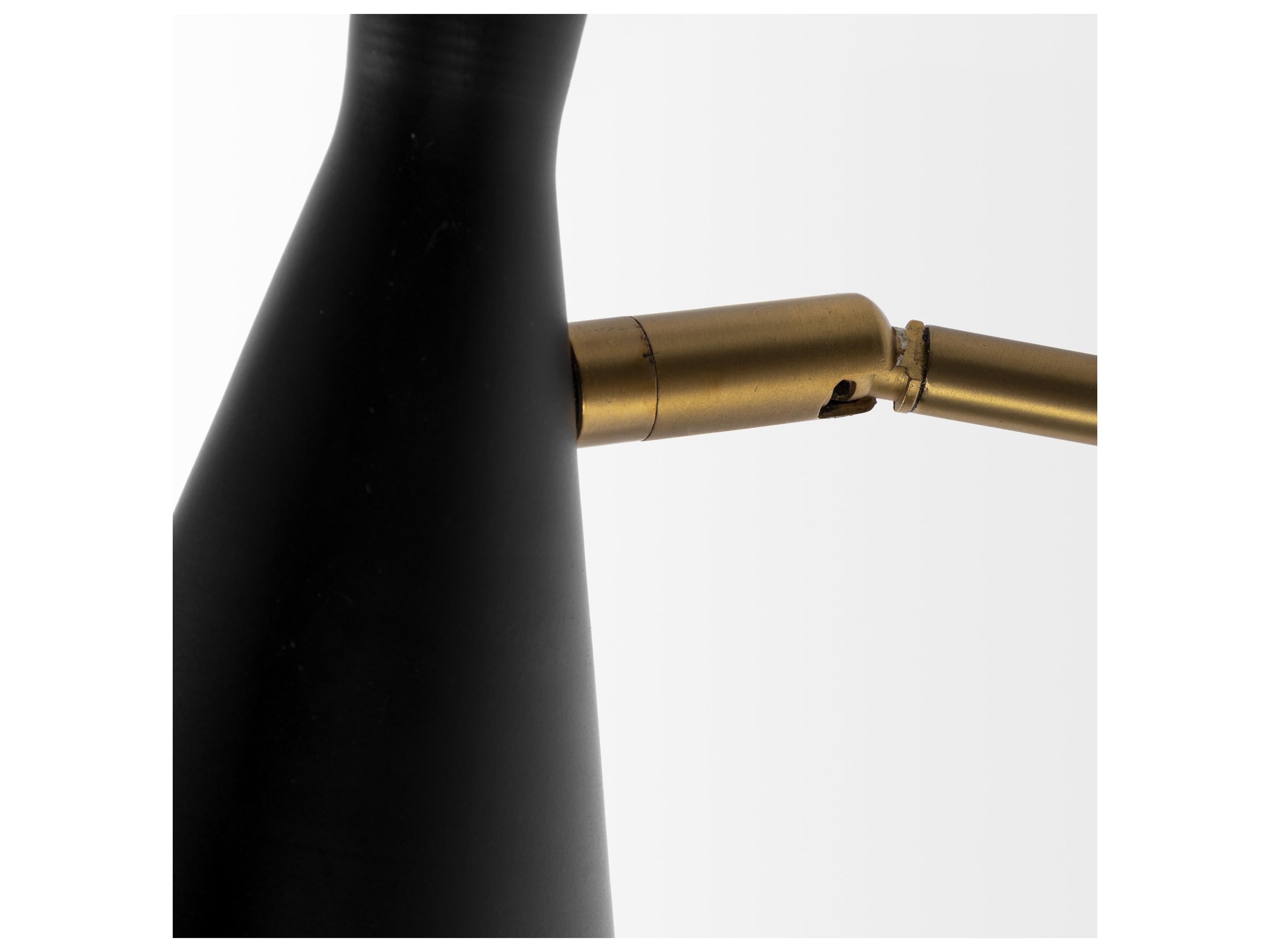 Mercana Tremont I 23"L x 5.25"W x 17.5"H Black/Gold Metal Conical Shade Wall Sconce