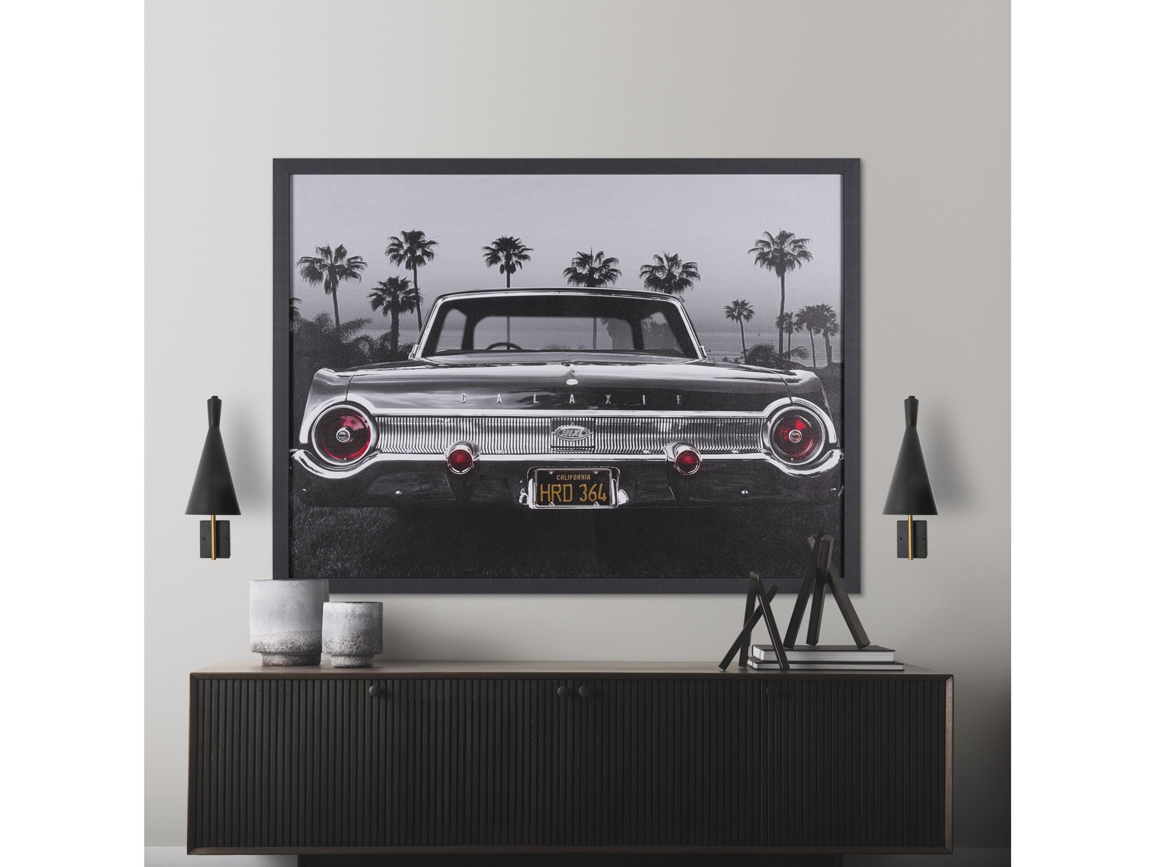 Mercana Tremont I 23"L x 5.25"W x 17.5"H Black/Gold Metal Conical Shade Wall Sconce