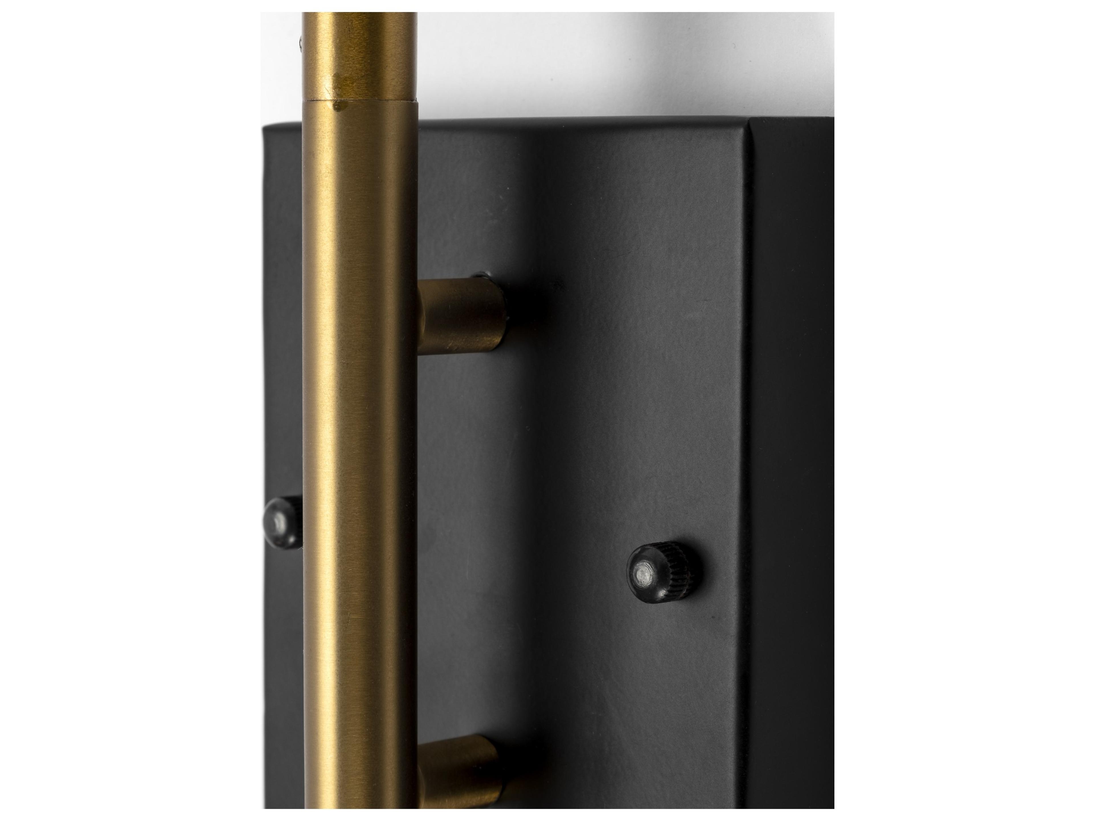 Mercana Tremont I 23"L x 5.25"W x 17.5"H Black/Gold Metal Conical Shade Wall Sconce