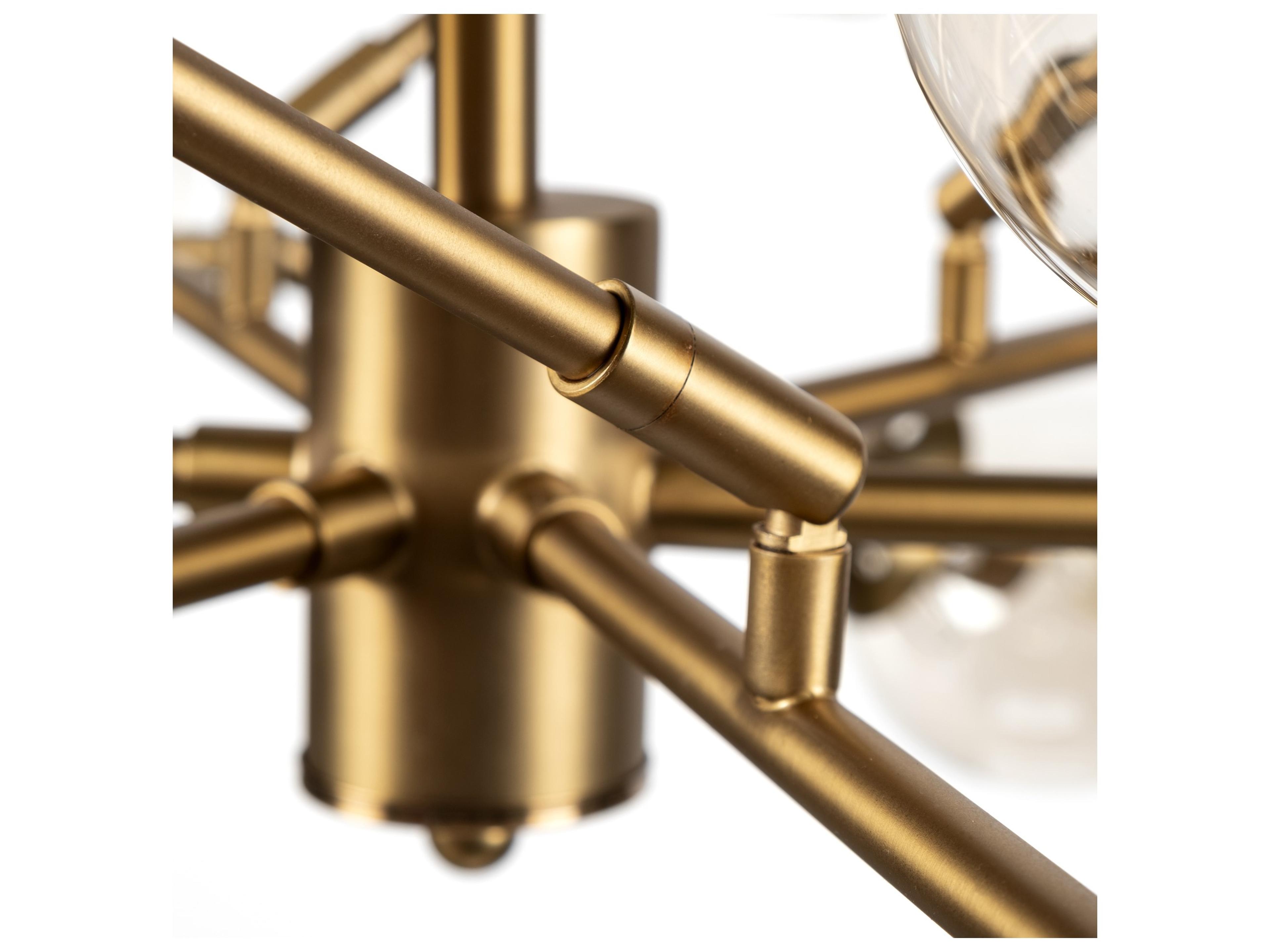 Mercana Rudyard Glass Globe and Gold Metal Chandelier