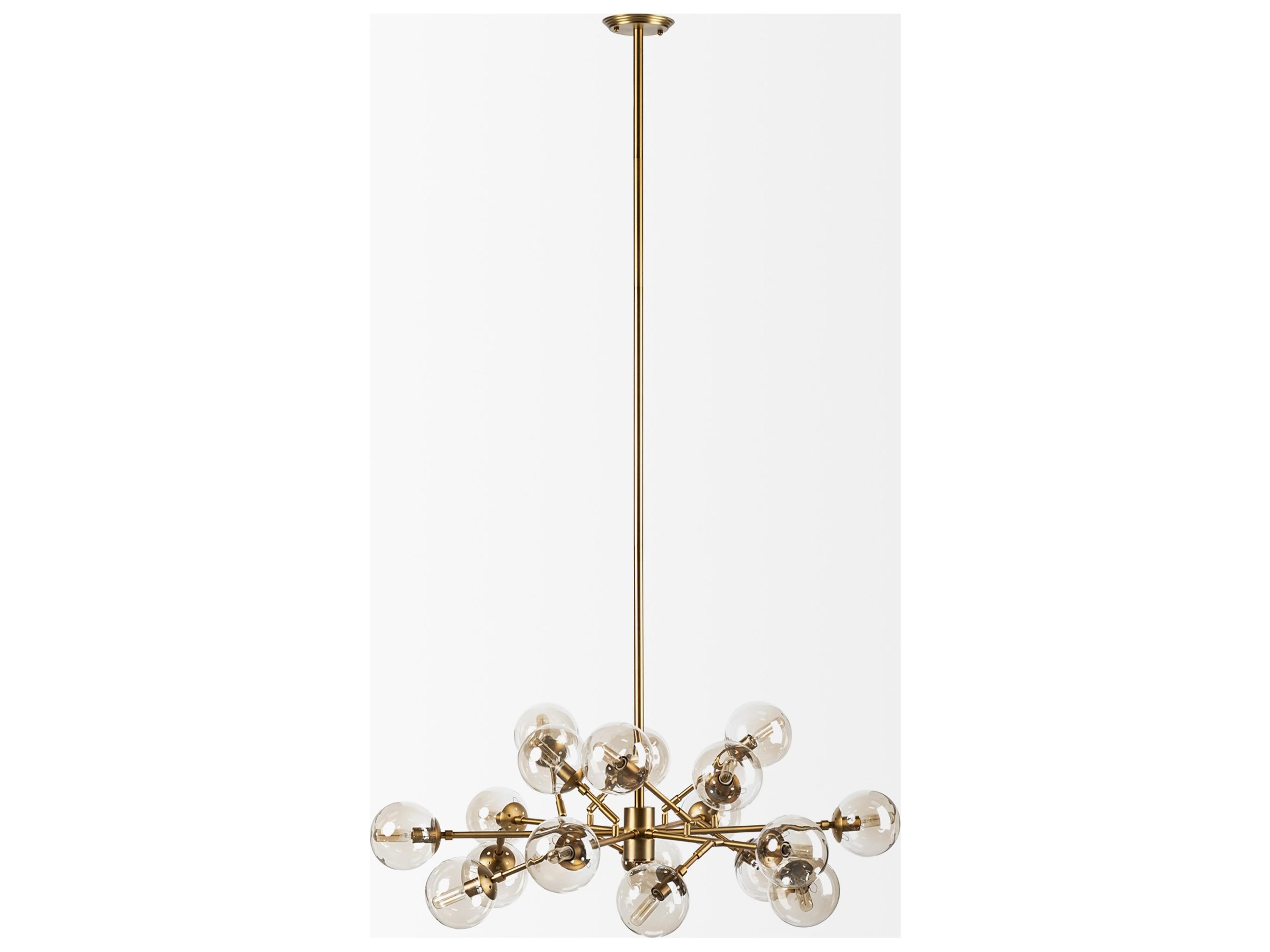 Mercana Rudyard Glass Globe and Gold Metal Chandelier