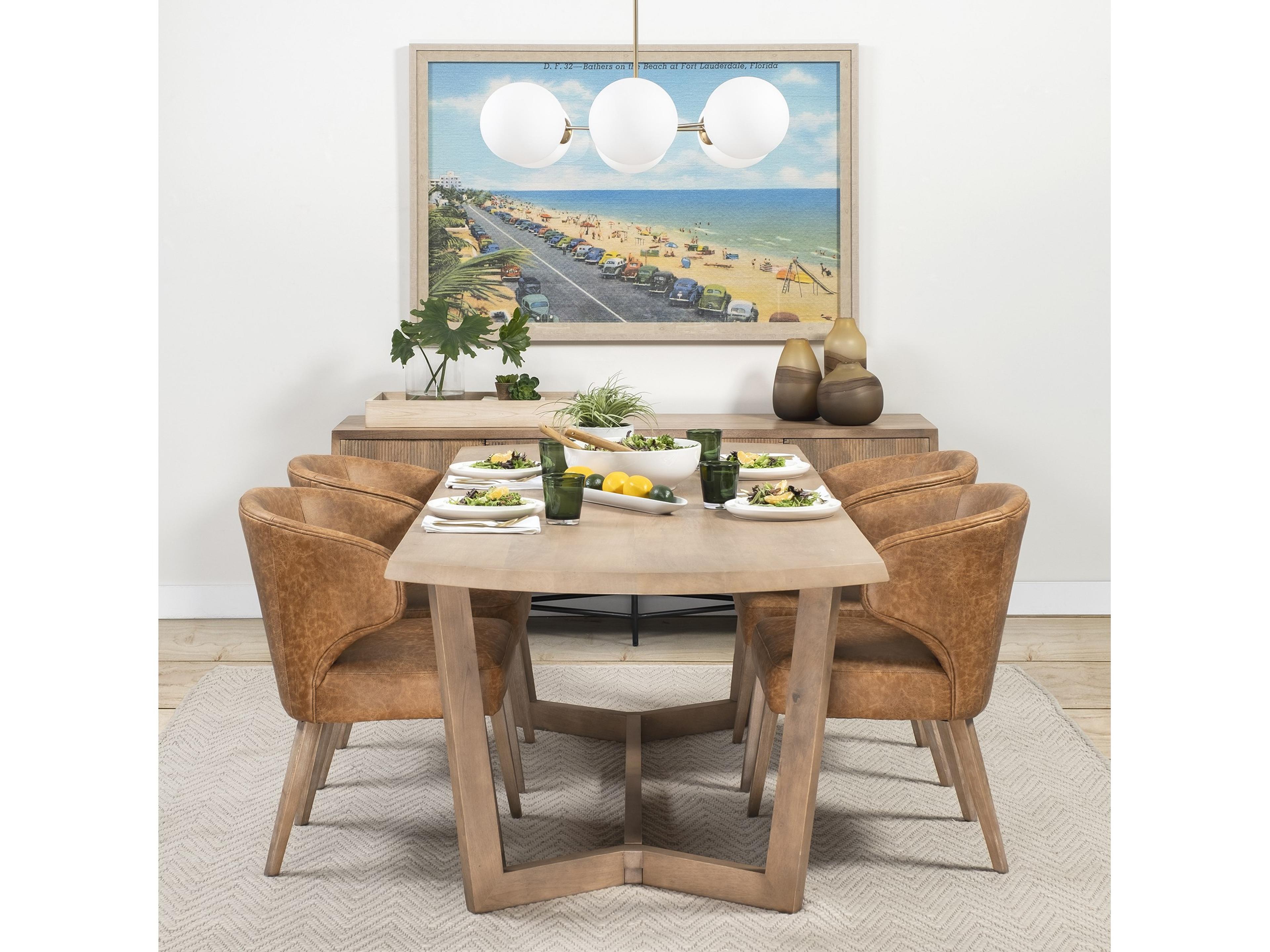 Mercana Niles 22.5L x 24.0W x 32.0H Brown Faux Leather Seat W/Brown Wooden Legs Wingback Dining Chair