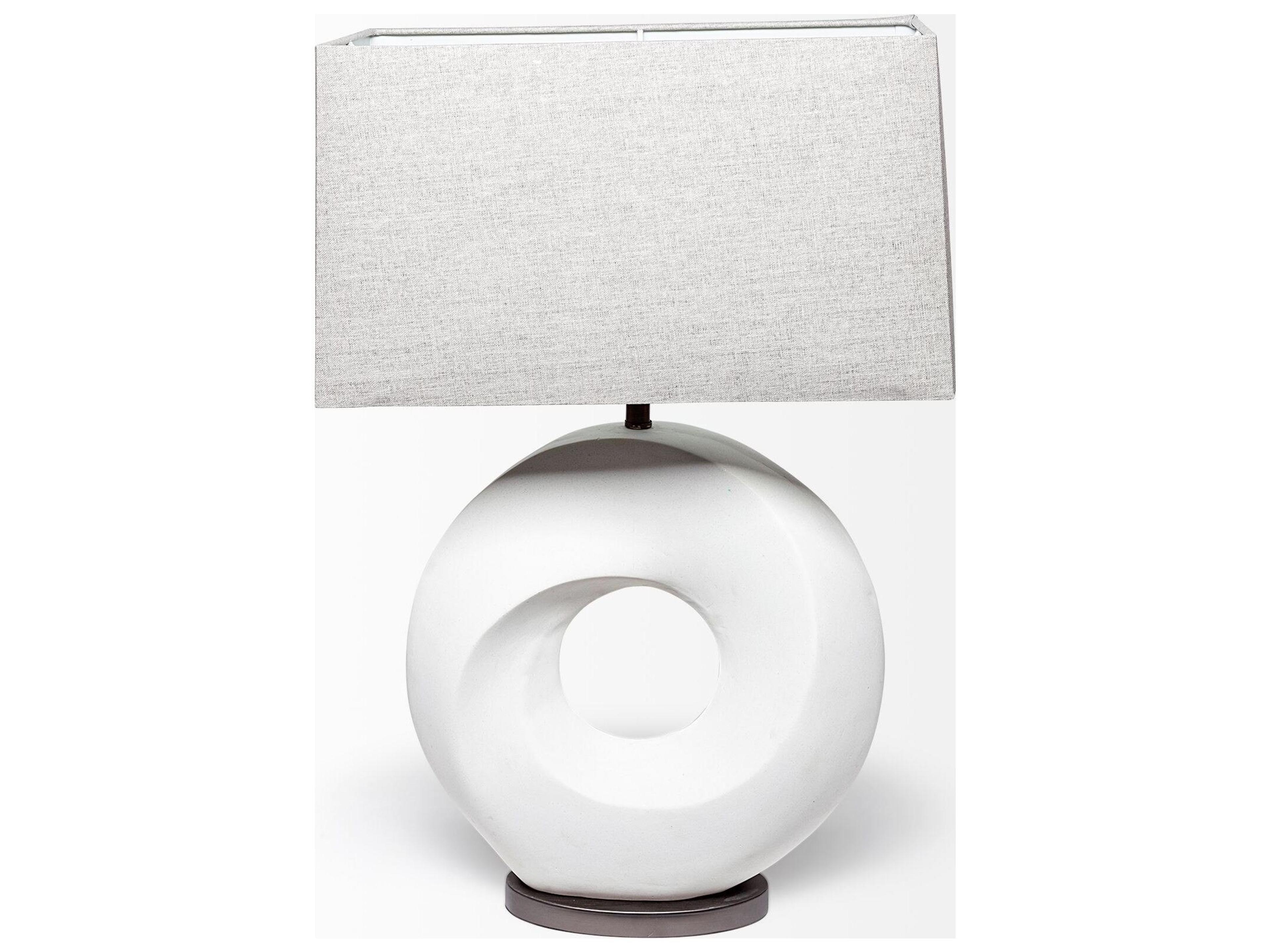 Mercana Celtica (26.8"H) White Resin Ring-Shaped Base Table Lamp