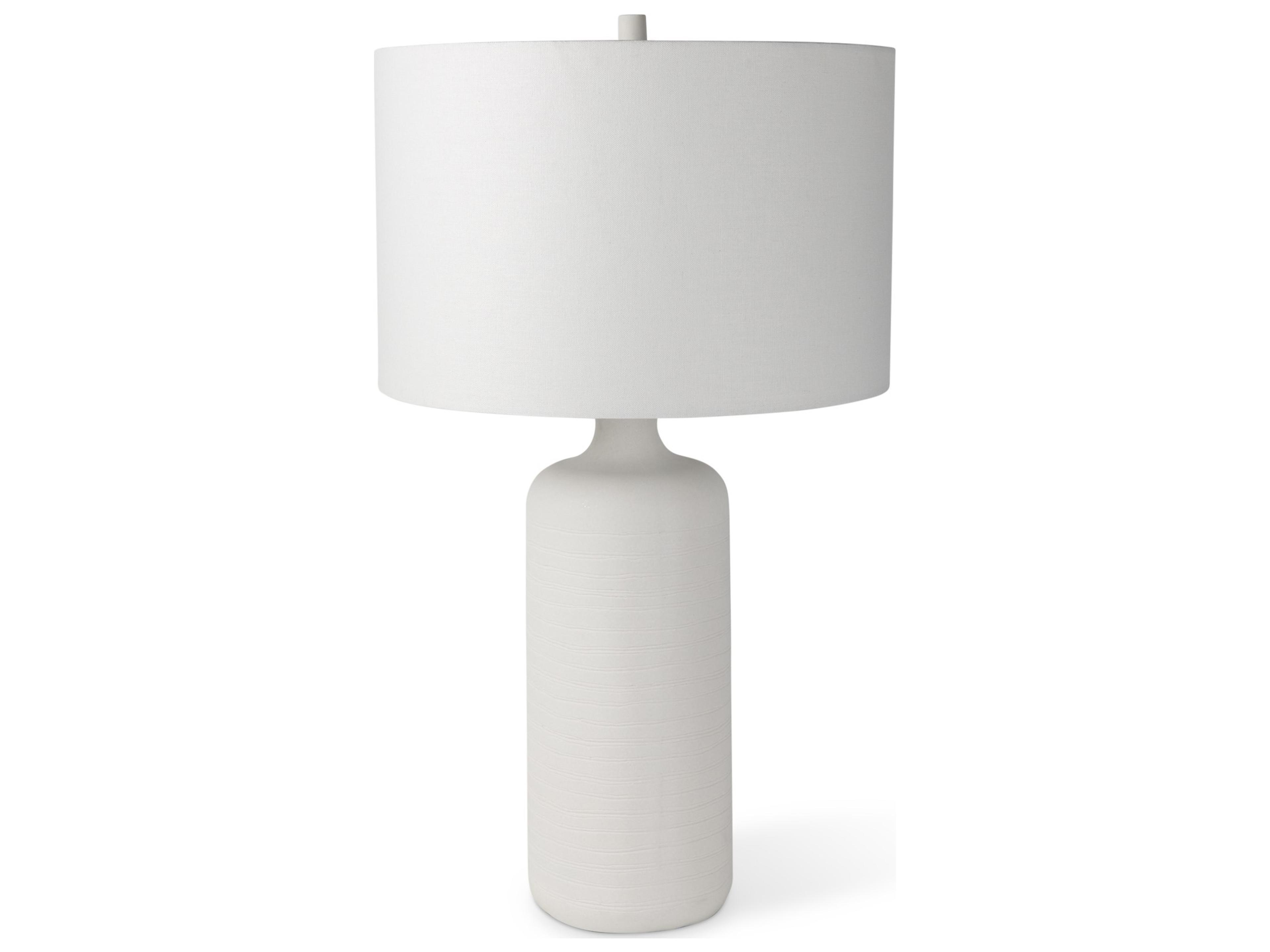 Melanie 17.0L x 17.0W x 30.5H White Shade W/White Base Table Lamp