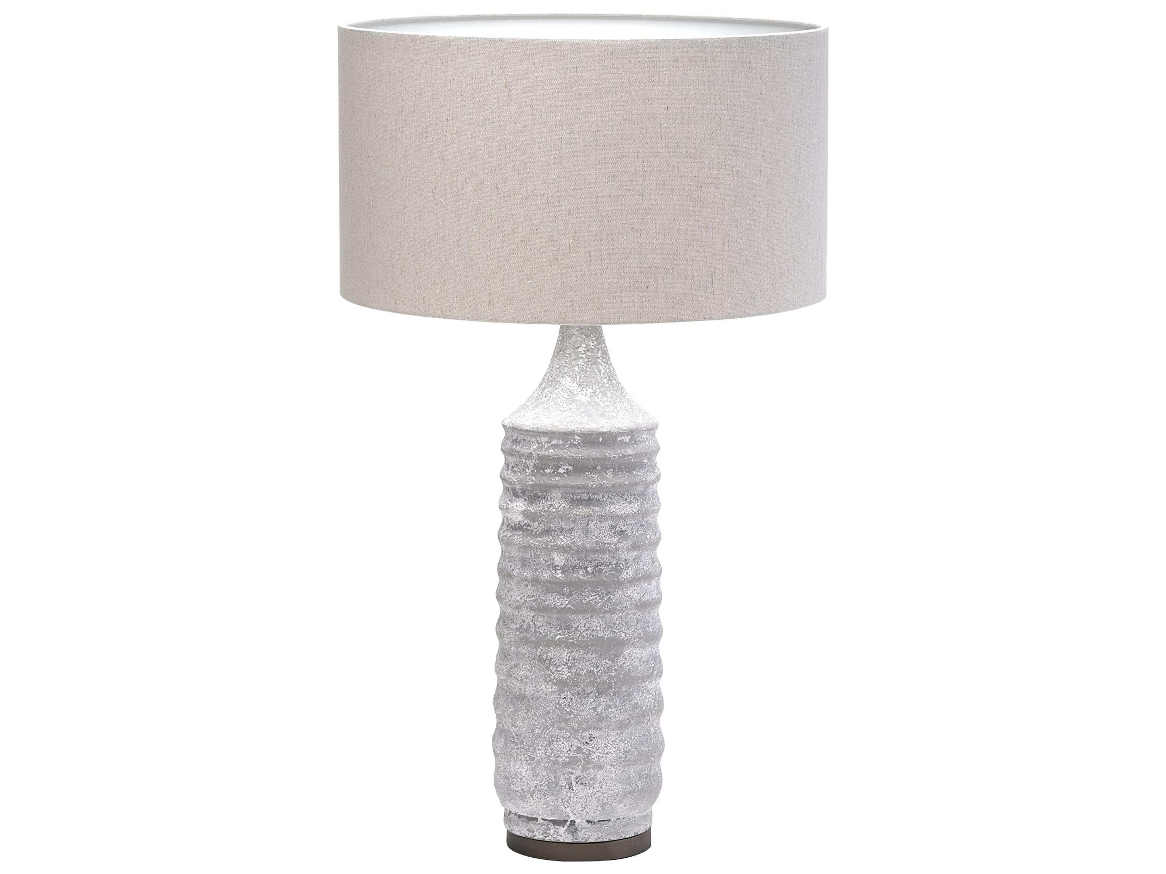 Harlan (30.5"H) Beige-Toned Fabric Shade Gray Concrete Base Table Lamp