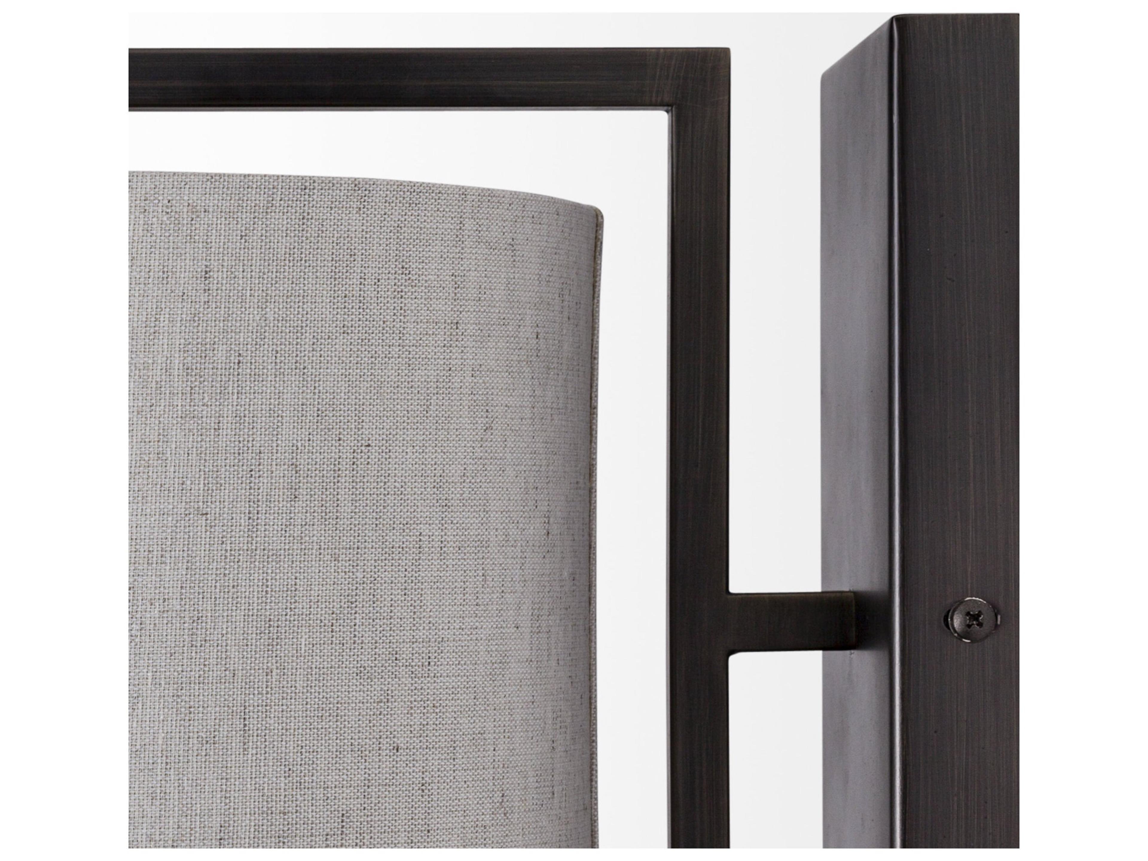 Mercana Smithe I 9x13 Black Toned Metal Cream Lampshade Wall Sconce