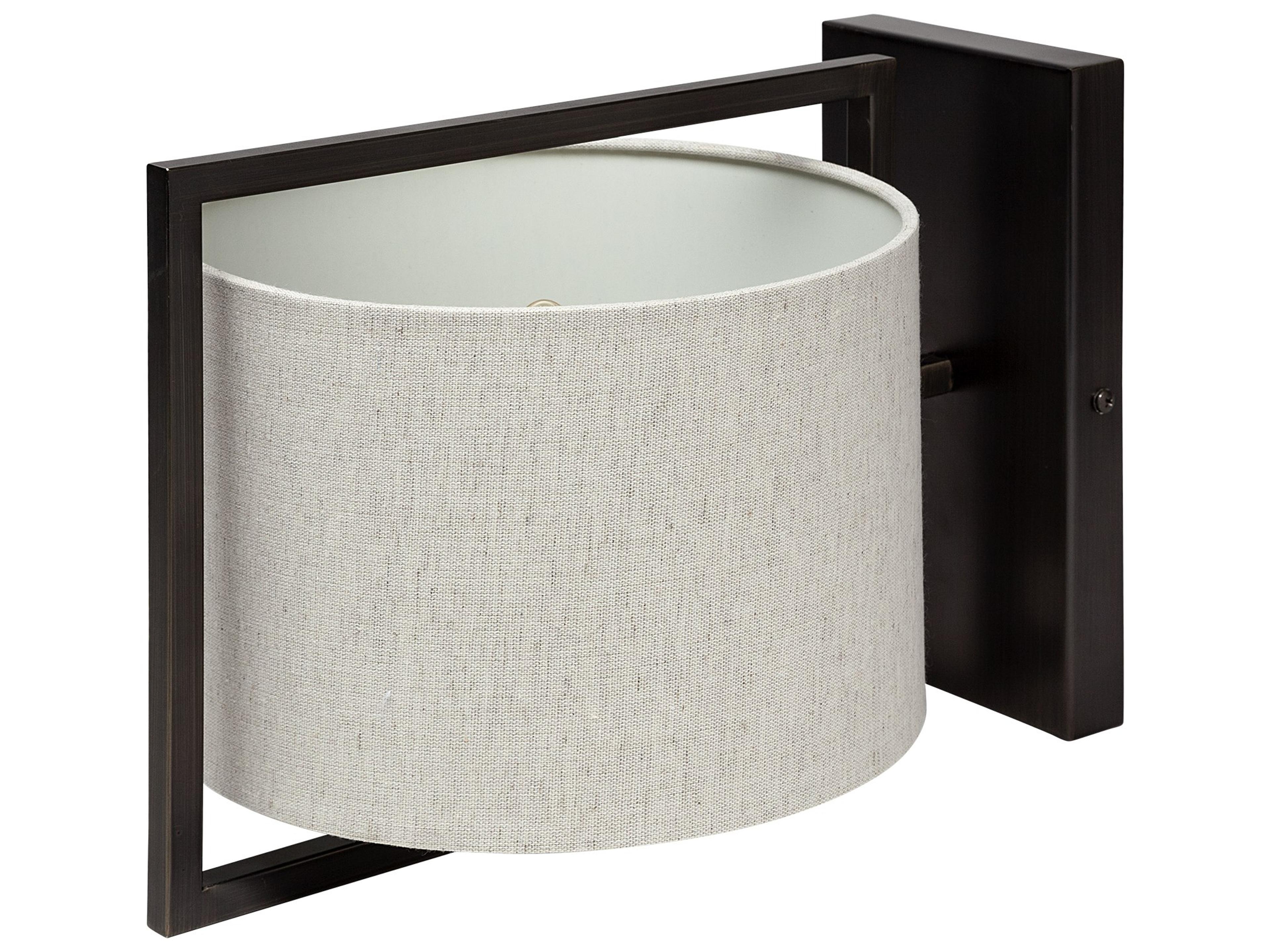 Mercana Smithe I 9x13 Black Toned Metal Cream Lampshade Wall Sconce