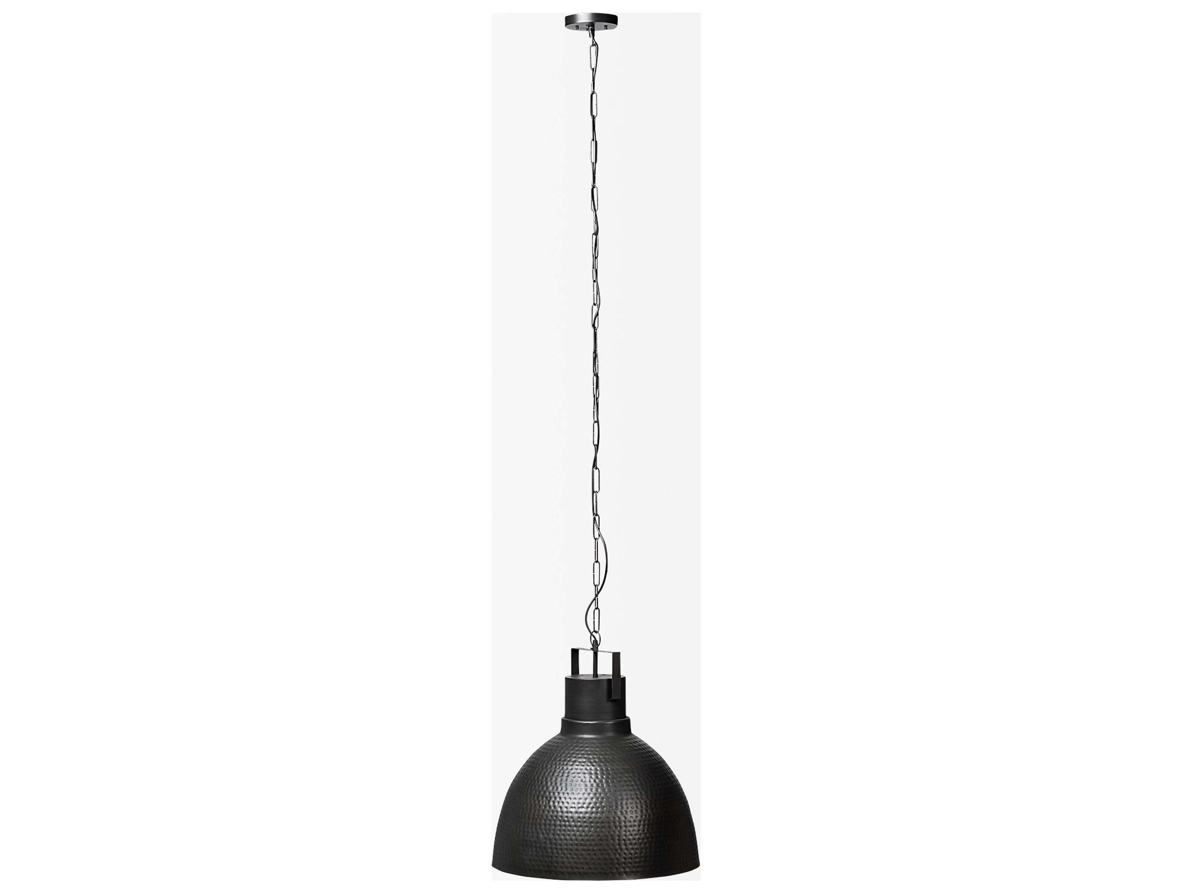 Mercana Minerva 19x22 Metallic Gray Hammered Detail Pendant Light